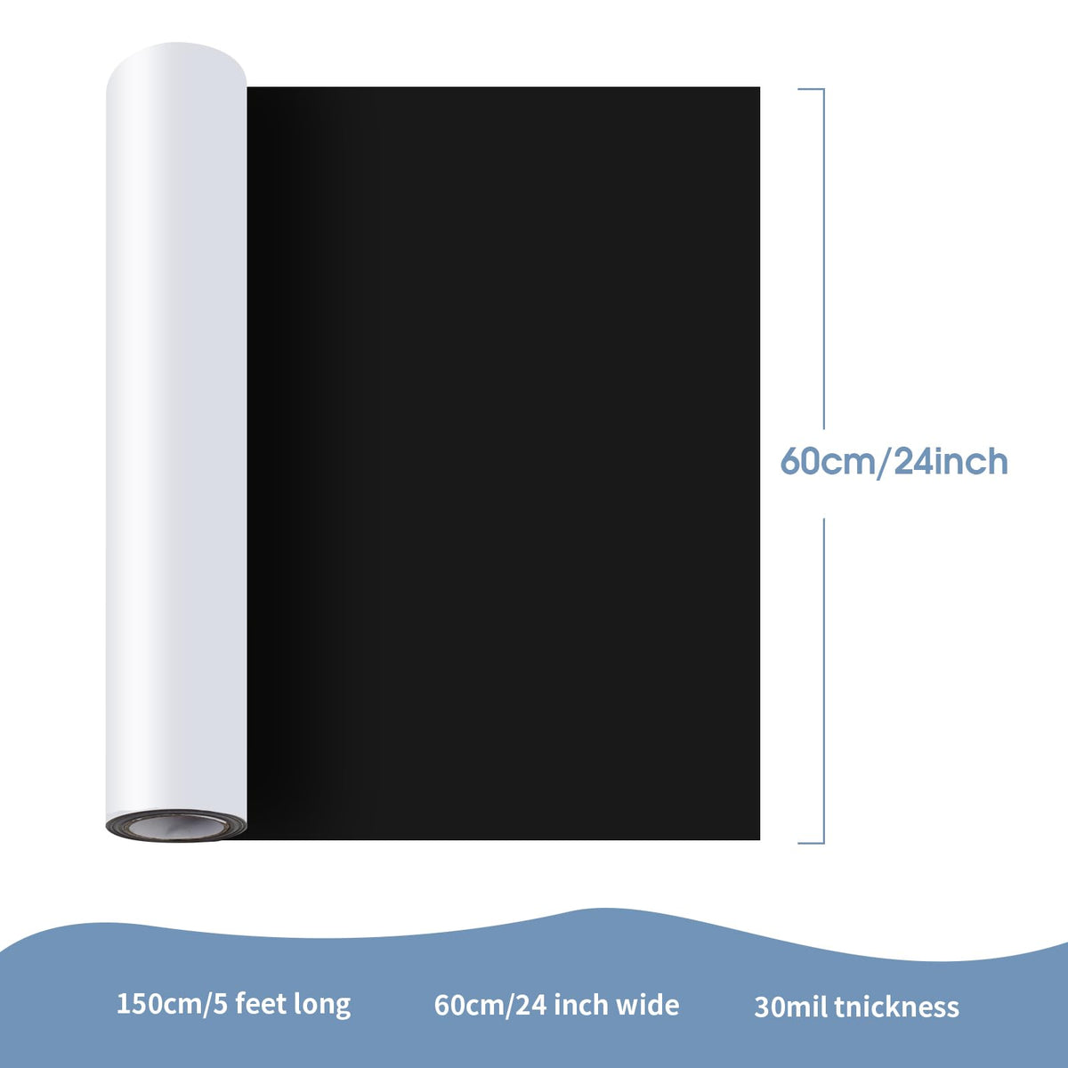 AISIMEE Blank Magnetic Sheet Roll,24”x 10’Strong Magnet Sheets Flexible Roll,30Mil Thickness Magnetic Paper Non Adhesive,White Vinyl Front-Printable-Sign Sheet Safe for Vehicles DIY Craft Projects