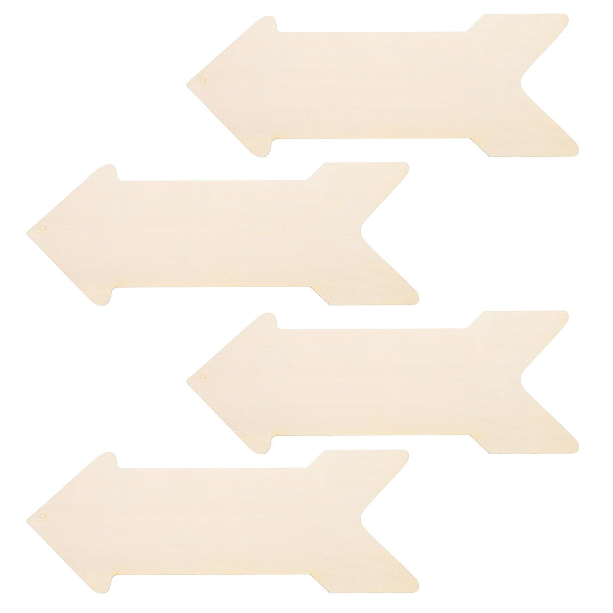DECHOUS 4Pcs Wooden Arrow Signs: Blank Unfinished Wood Arrow Plaques for Crafts, Painting - Rustic Directional Sign Cutouts for DIY Craft Home Wall Decor, Farmhouse, Wedding, 15.7x6 Inch