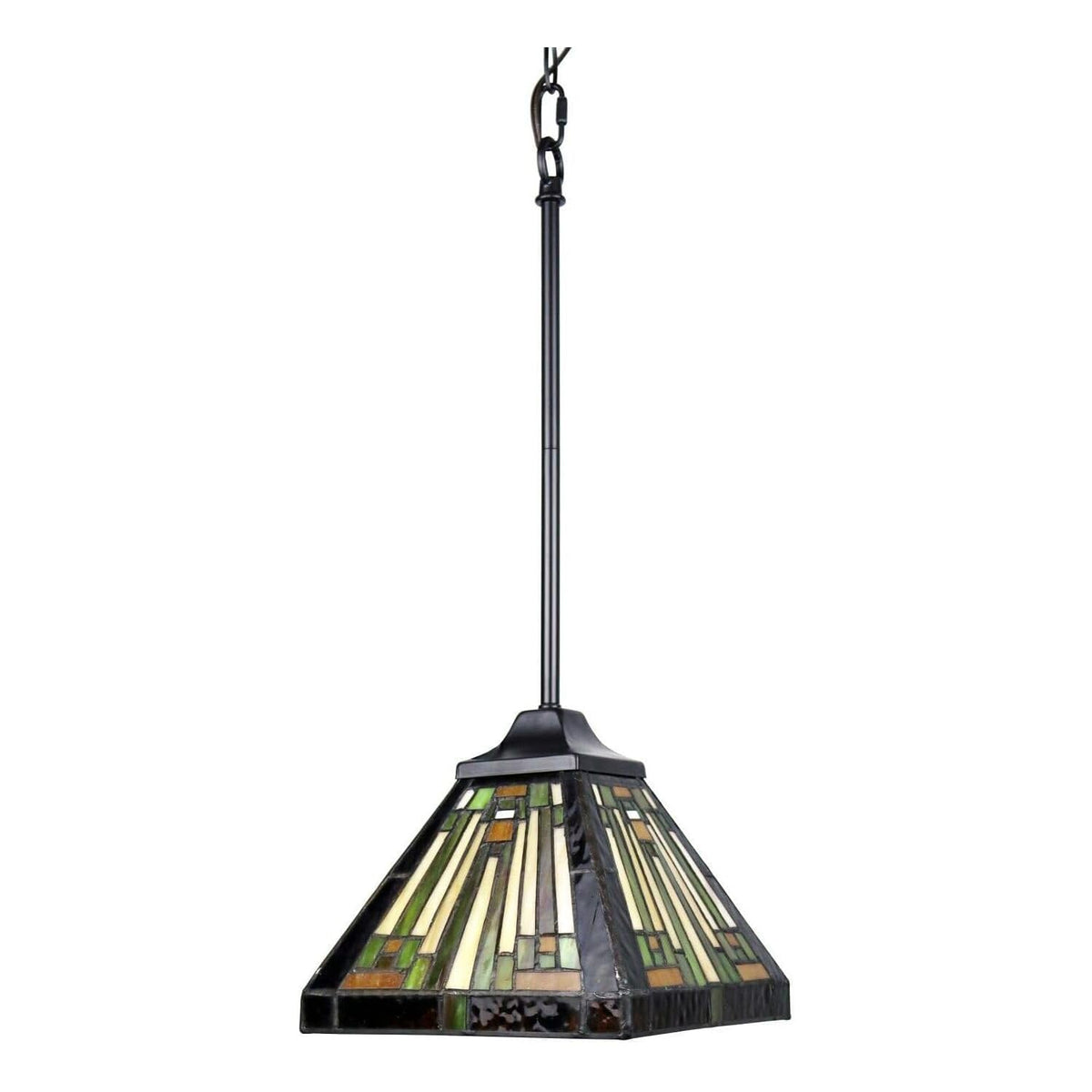 Chloe Lighting Innes Tiffany-Style Mini Pendant 1 Light 8in Wide Multicolor Glass Model CH33359MR08-DP1