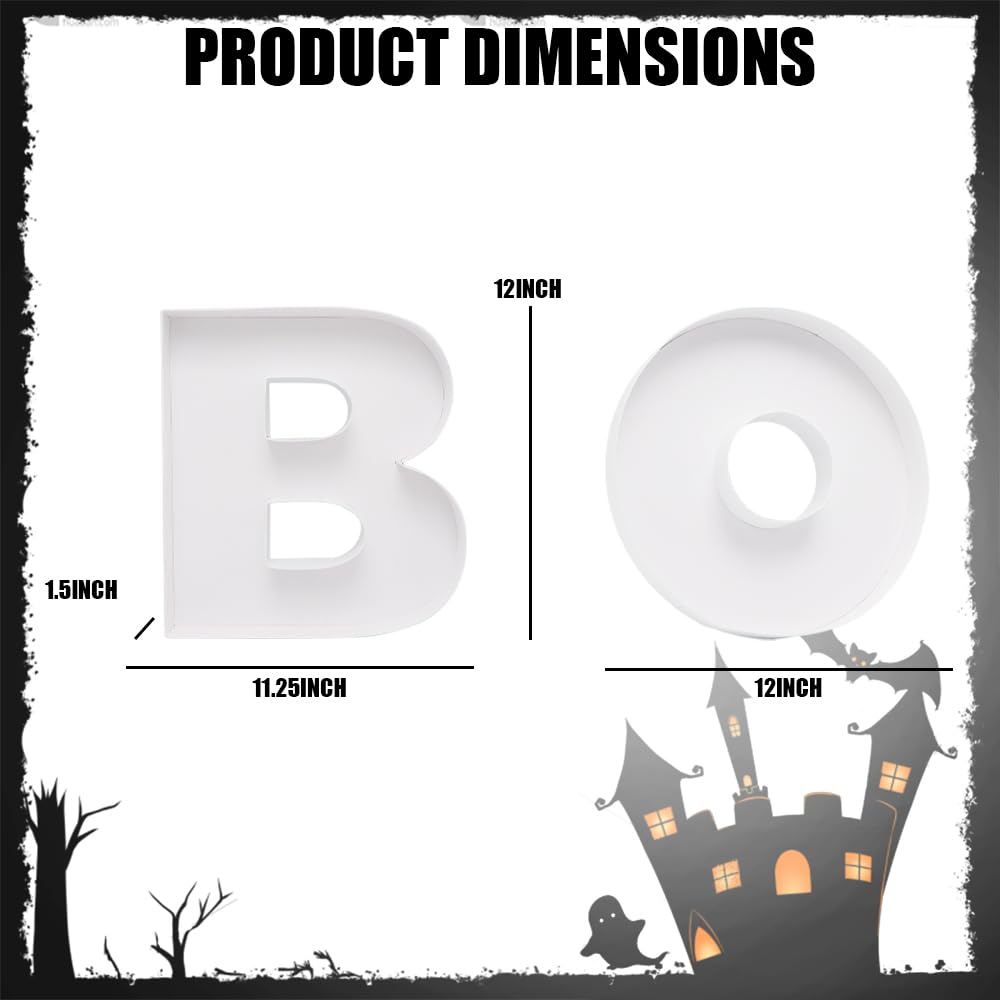 WENPACK 12" BOO Fillable Letter Shape Charcuterie Board Paper Mache Happy Halloween Tray Candy Sweet Cardboard Container Decorative Box