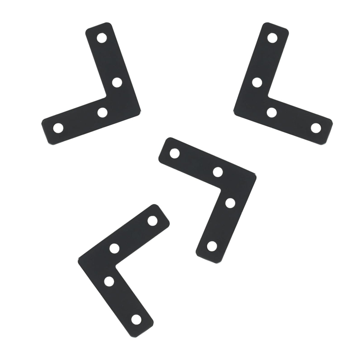 Hordion 10Pcs 2 x 2 Inch L Bracket Corner Brace (50 X 50mm), Iron Flat Corner Bracket Heavy Duty, Metal L Shaped Bracket Support Brace, Right Angle Bracket Repair Plates with Screws