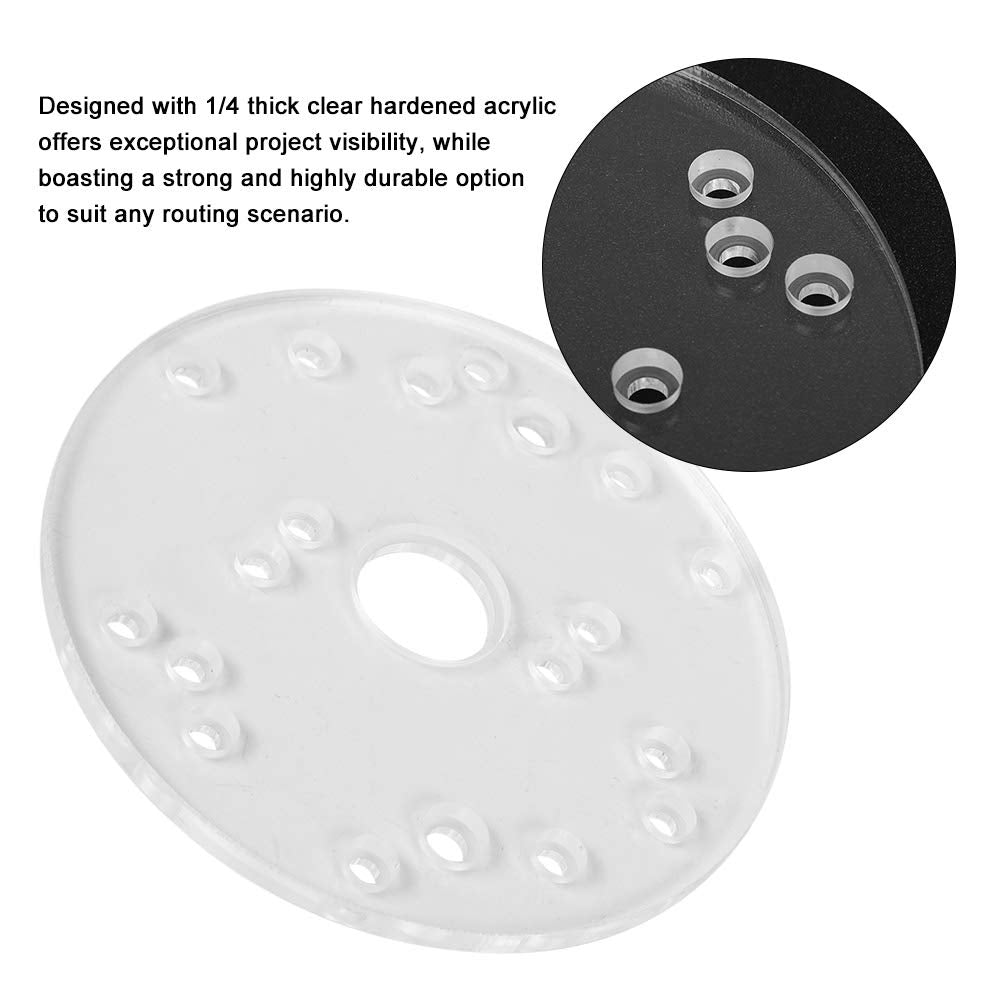 Universal Router Base Plate Kit, Acrylic Base Plate with Brass Centering Pin Screws for Trim Routers Woodworking, Power Routers
