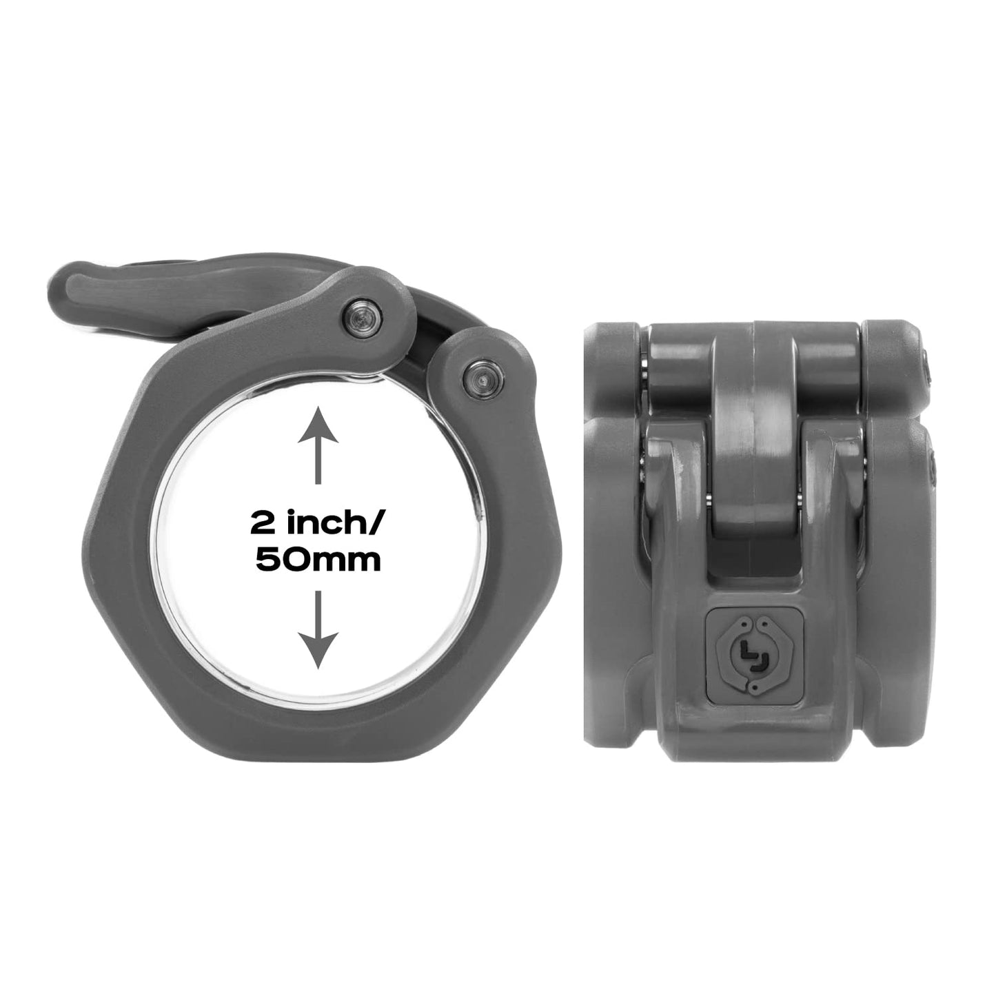 Lock-Jaw Barbell Collars HEX Olympic Barbell Clamps 2 Pcs – Heavy Duty Bar Clamps for 2” & 50mm Olympic Bars – Secure Weight Bar Clamps for Strength Training & Home Gym Accessories – Blue