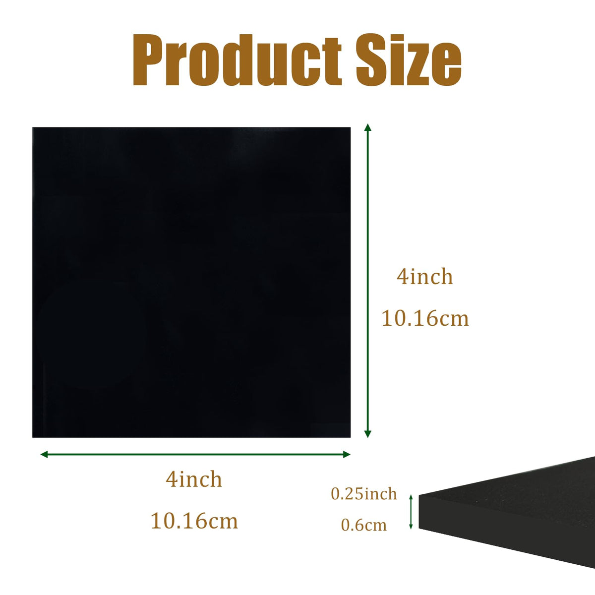 4 Pieces Neoprene Rubber Pads with Adhesive Backing 1/4 in Thick x 4 in x 4 in, Anti Vibration Pads, Rubber Block for Anti-Slip, Shock Absorption, Protection