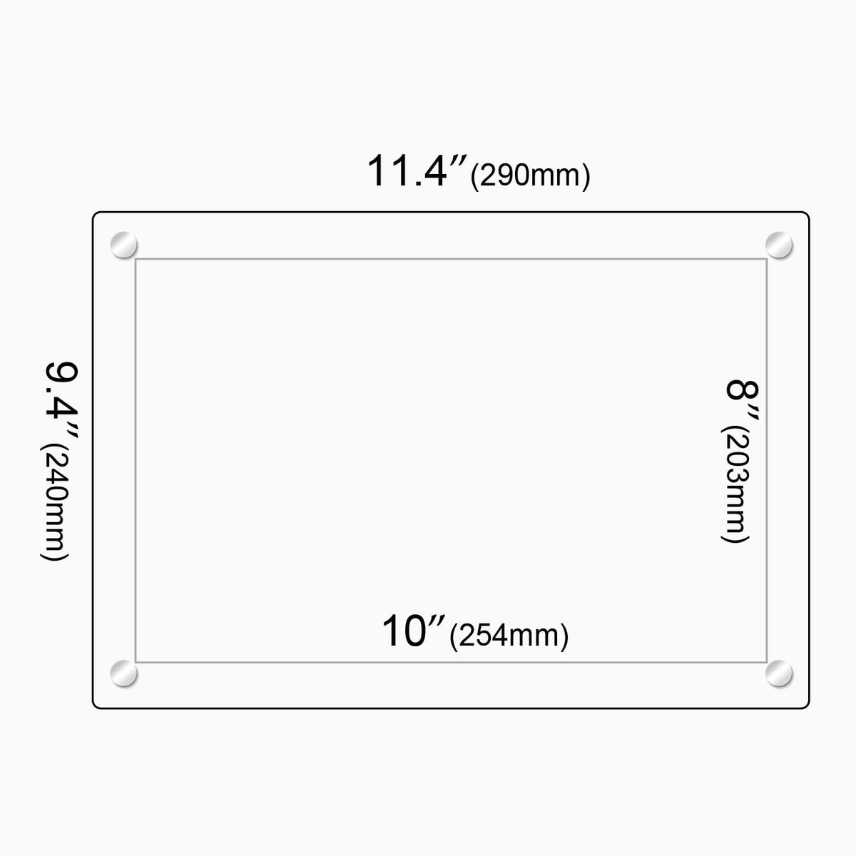 8x10 Modern Acrylic Photo Frame, Clear Glass-Like Desk Picture Frame with Stand off & Hanging String, Frameless Floating Look, Self-Standing Desktop or Wall Mount, Horizontal & Vertical Display