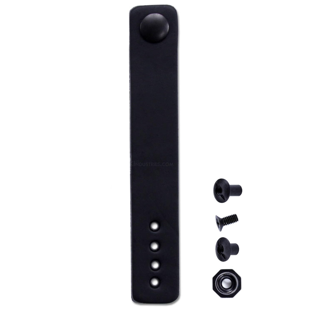 [2 Pack] IWB Belt Loop - (8-9oz Leather) - Black w/Black Pull-The-Dot Snap & Mounting Hardware - 6.0 x 0.875 Inches - for IWB Holster Carry - (Fit 1.25-2.00 Inch Belts (Adjustable)