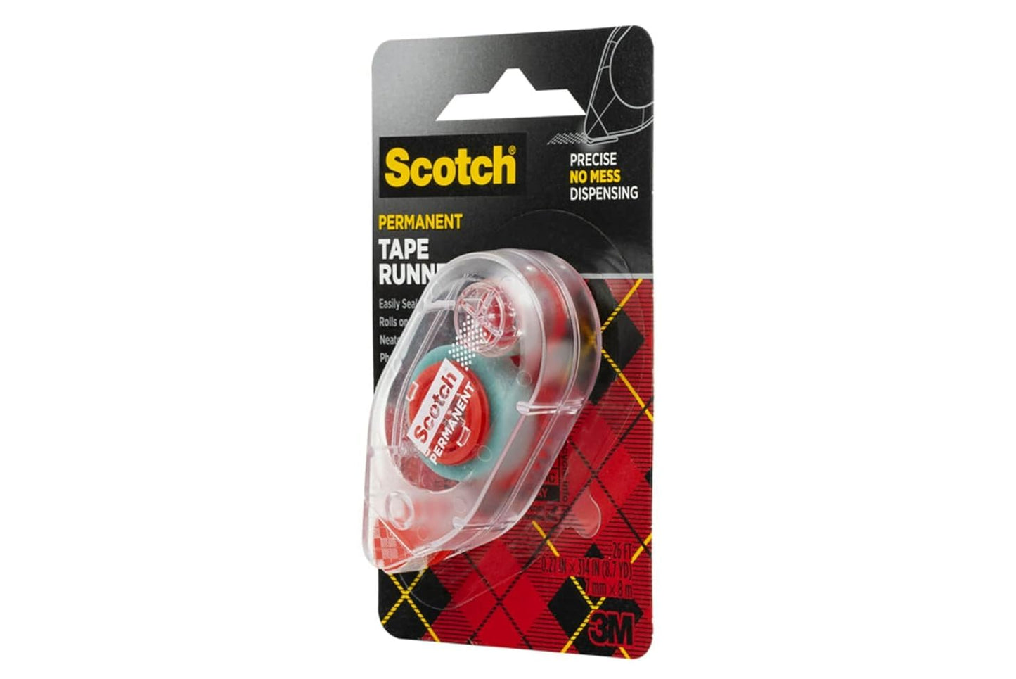Scotch Double-Sided Permanent Adhesive Roller 0.27 in x 26 ft Refillable Acid-Free Photo-Safe Tape for Scrapbooking Card Making Crafting and Office Use, 6 Pack