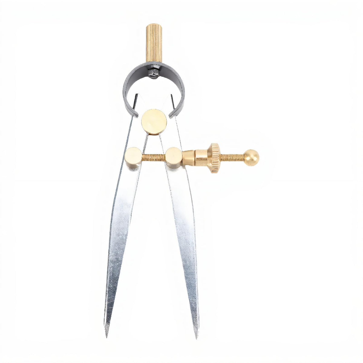 YUEHISY Spring Wing Divider Caliper, 4in Drafting Compass with Leather Creaser, Adjustable Lockable Tool, for Geometry Craft Work