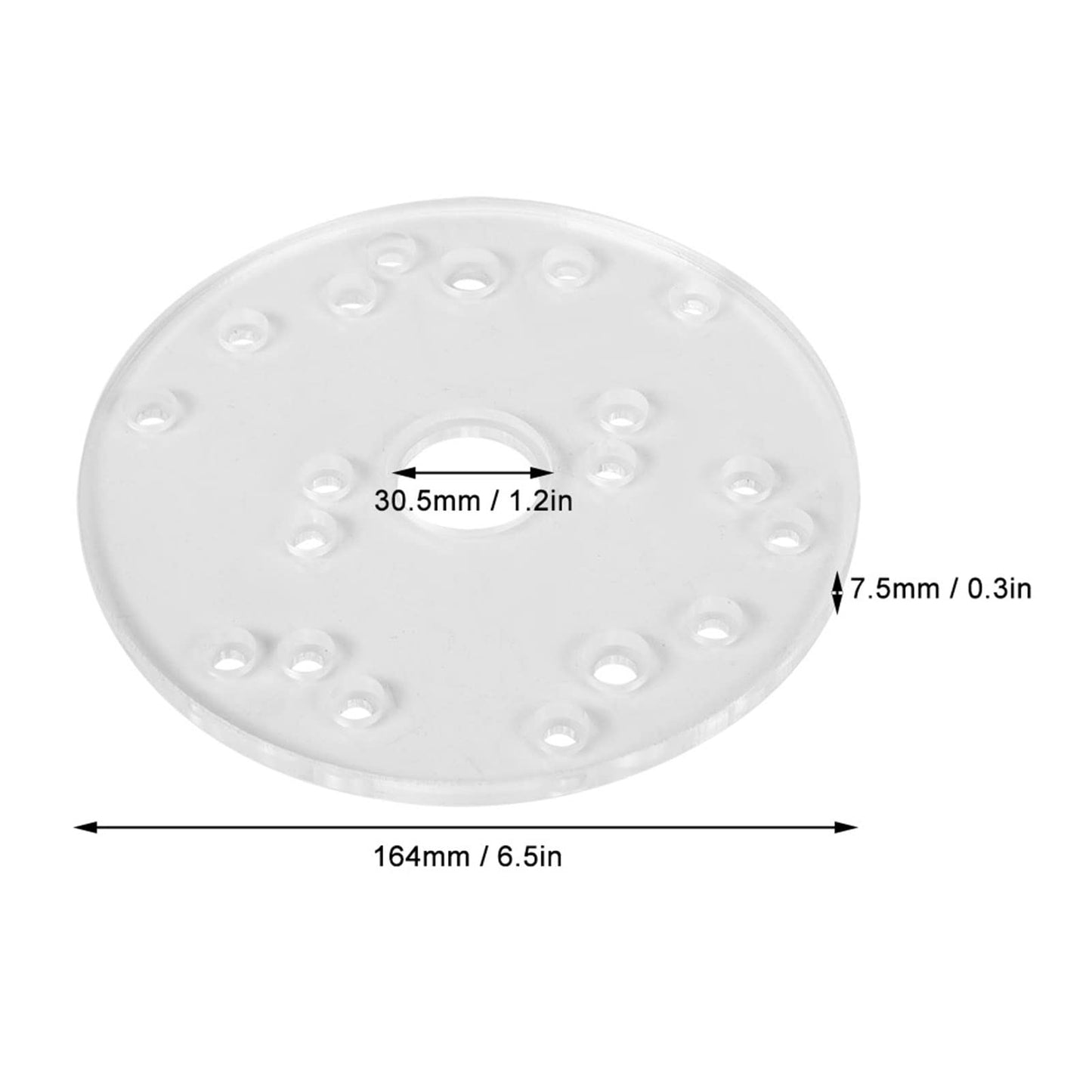 Router Base Plate Replacement, Universal Router Base Adaptor with Centering Pin Acrylic Router Base Attachment Woodworking Router Accessories Parts