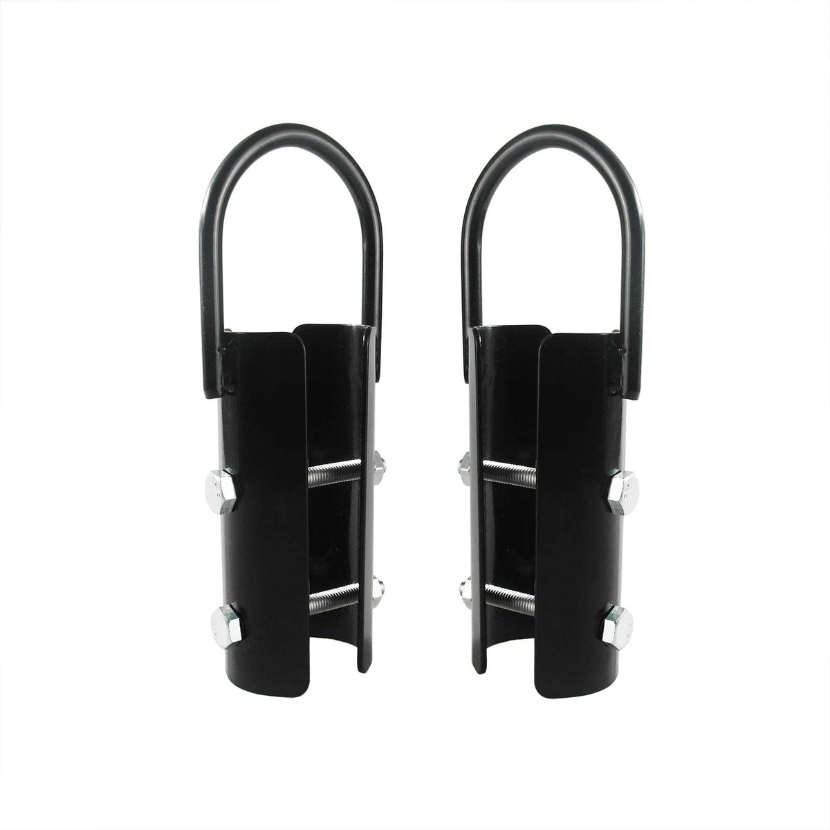 Vehcarc 2 Sets Climbing Rope Clamp, 1½",1.5” Battle Rope Attachment Hook Accessories, Rope Clasp for Rope Climb, Climbing Training Garage Home Gym Workout Fitness Strength Training (1.5" 2PCS Black)