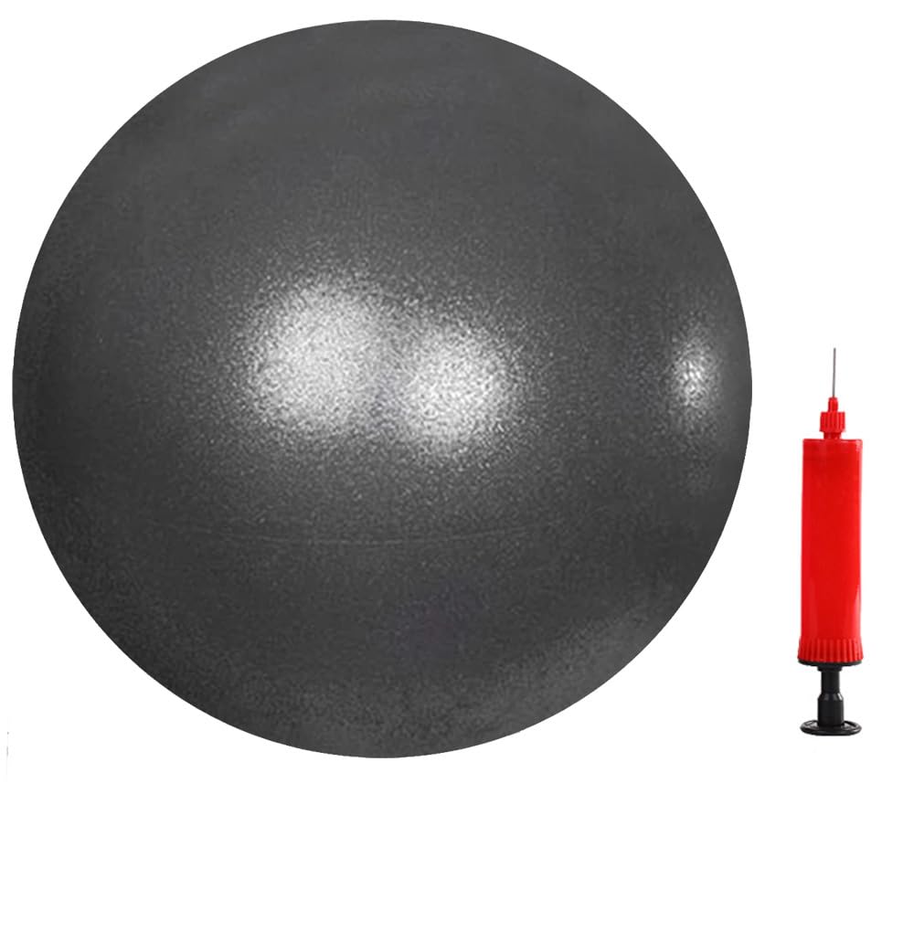 JUFANGFIN 6-Inch Pilates Exercise Ball for Yoga, Barre, Fitness & Physical Therapy Mini Squishy Balance Ball for Home Workouts Includes Pump for Easy Inflation(Black)