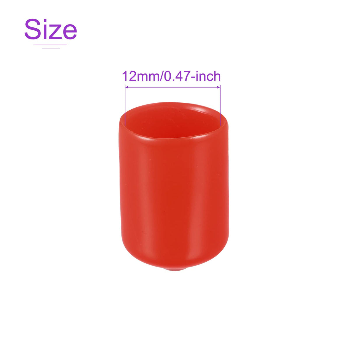 DMiotech 20 Pack 1/2"(12mm) ID Red Screw Thread Protectors Rubber End Caps Bolt Covers for Screw Bolt Furniture Pipe