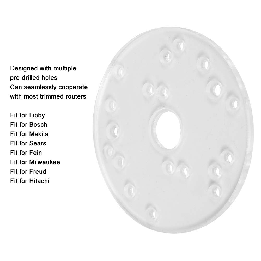 Universal Router Base Plate Kit, Acrylic Base Plate with Brass Centering Pin Screws for Trim Routers Woodworking, Power Routers