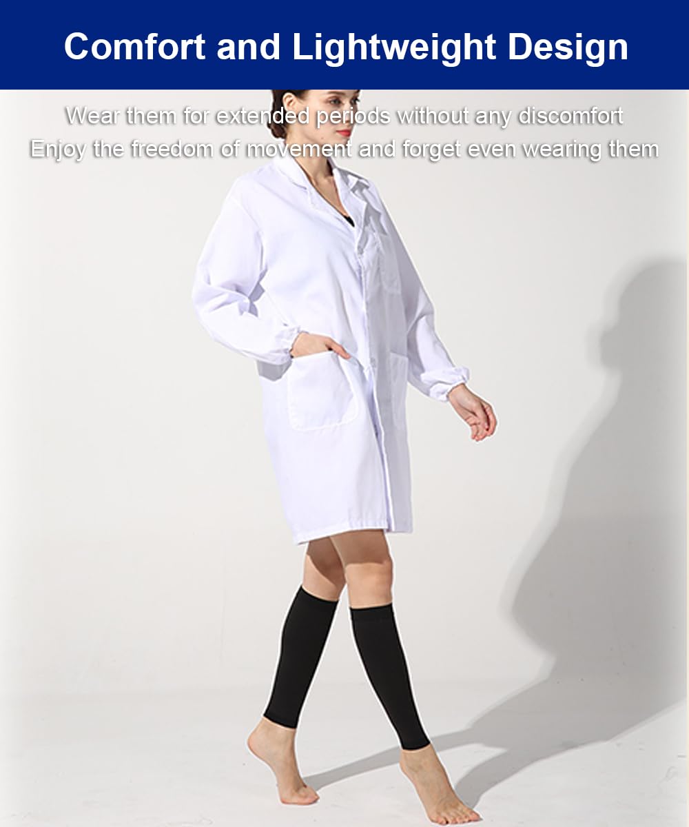 SUJAYU Leg Compression Sleeve Calf Compression Sleeve Women Men, 1 Pair Footless Compression Socks Women Shin Compression Sleeve (Beige, 4XL)