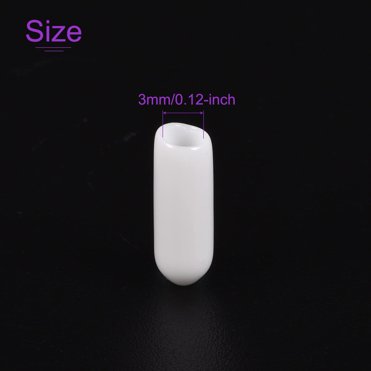 DMiotech 100 Pack 1/8" ID White Screw Thread Protectors Rubber End Caps Bolt Covers for Screw Bolt Furniture Pipe