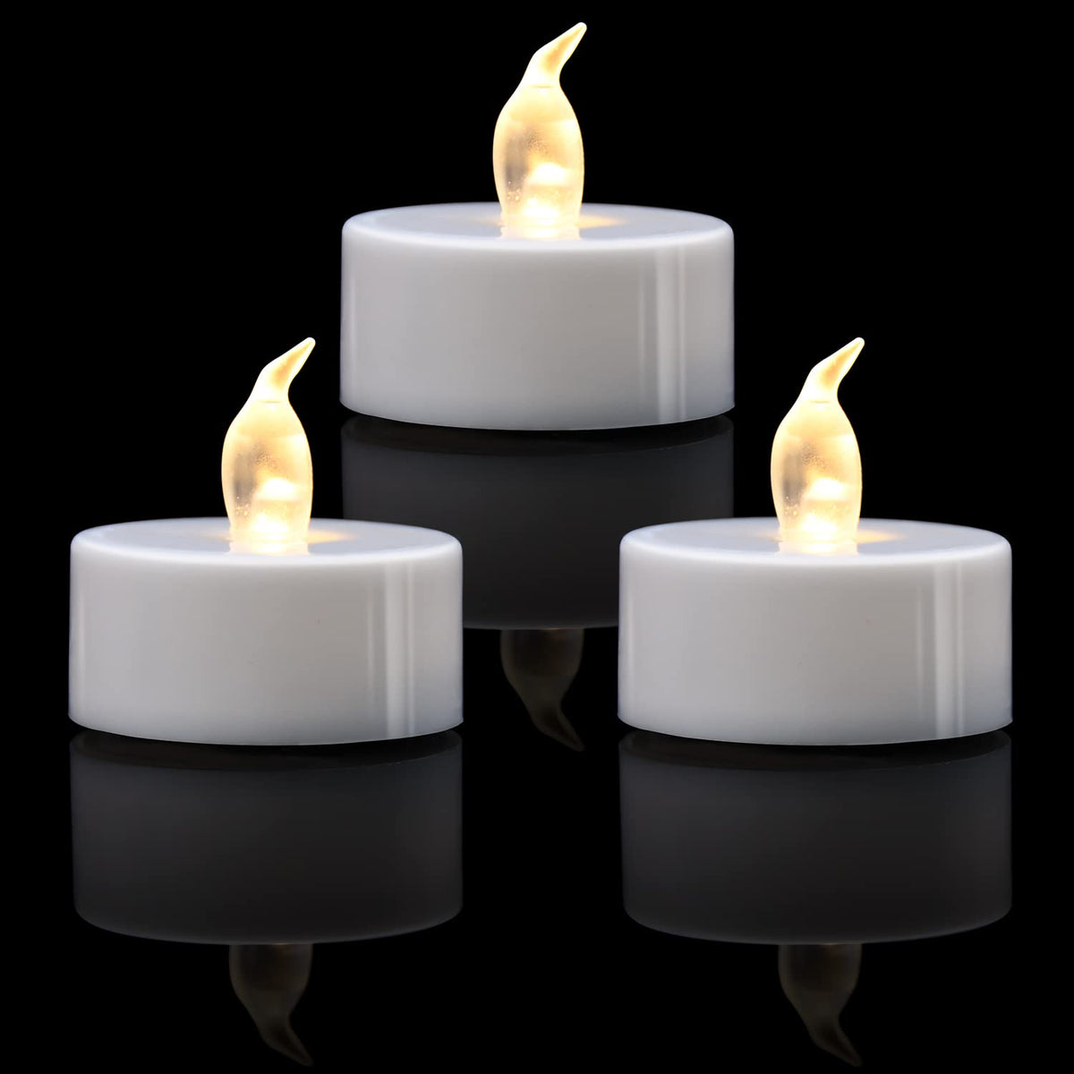 KOABY 100 Pack Warm White LED Tea Lights, Last 100H+, Flickering Flameless Battery Operated Tea Lights for Decor