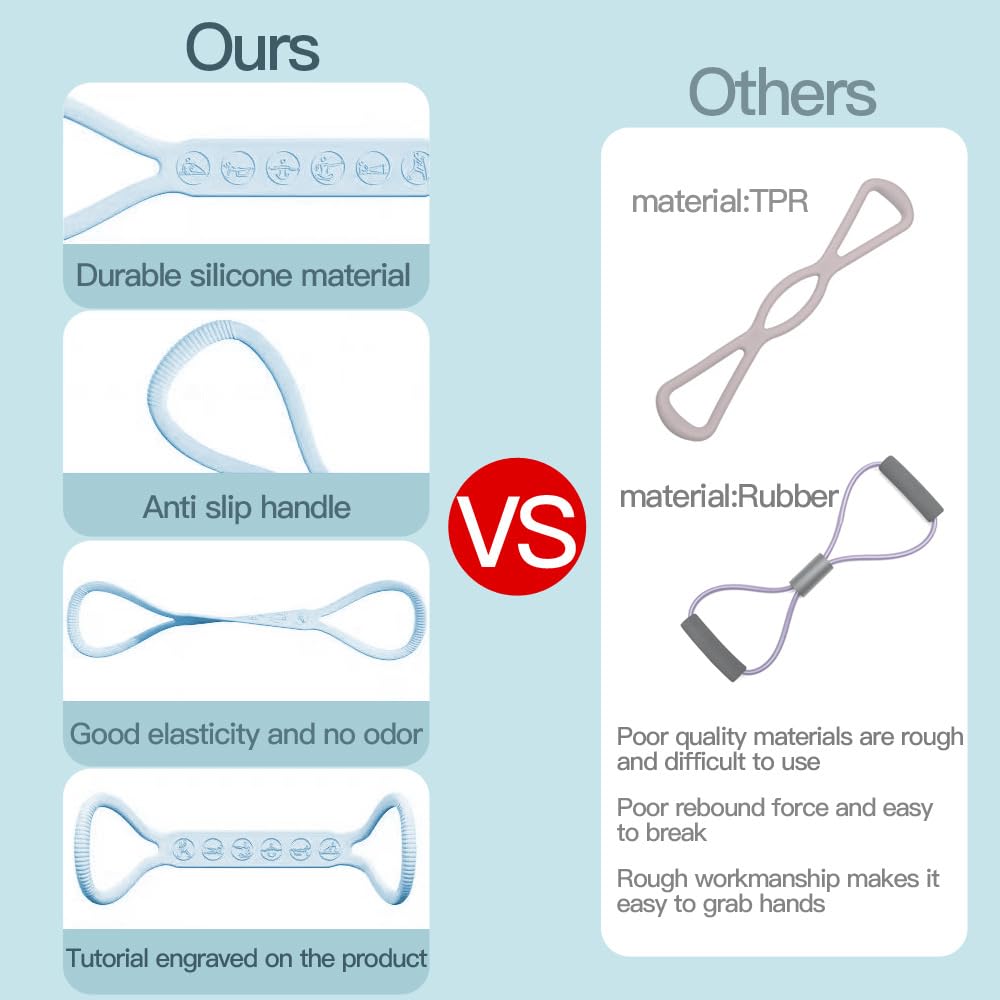 2025 Upgraded Figure 8 Resistance Band, 25lb Exercise Band for Kids Adult and Elderly, Stretch Fitness Band Workout Ropes for Arm Back Shoulder Yoga Pilates Physical Therapy(Sold in Single not in Set)