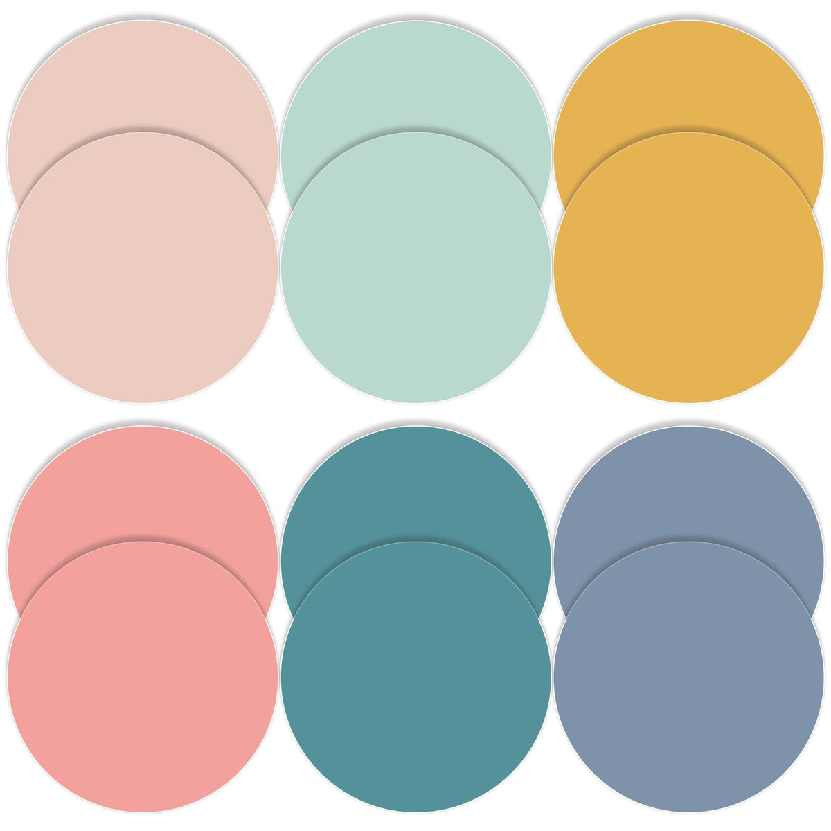 Lincia 12 Pack Colorful Dry Erase Dots Circles Spots for Classroom Table 10.5 Inch Removable Vinyl Desktop Stickers Spots Wall Decals for 100th Day of School Teacher Students Home (Fresh Colors)