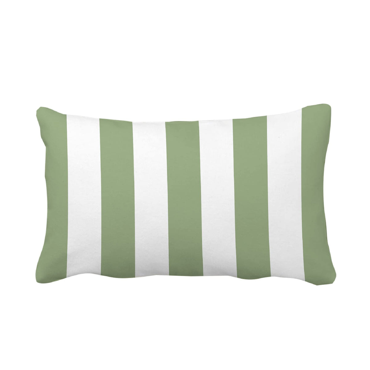 Leaveland Sage Green and White Stripe Set of 2 12x20 Inch Cotton Polyester Rectangle Throw Pillow Cover Decorative Soft Lumbar Cushion Case Slipcover Home Decor Bed Couch Sofa Accent Pillowcase Sham