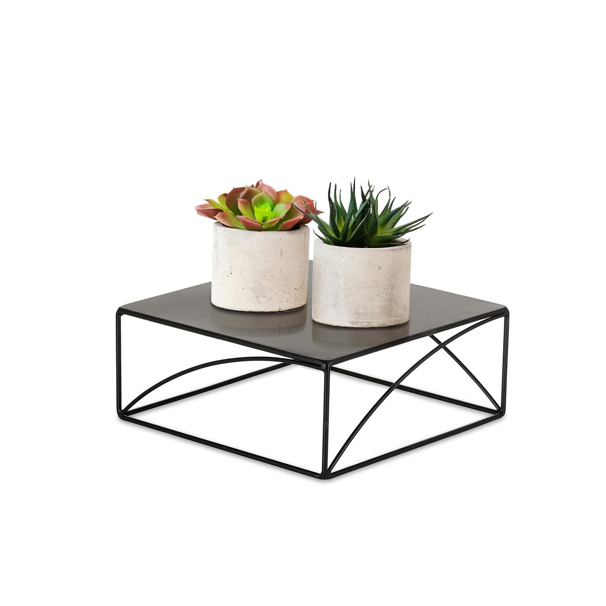 NUPTIO Cake Stand Dessert Display: Metal Cupcake Holder 10 Inch Pedestal Stands Black Food Risers for Wedding Party Halloween Birthday Event Kitchen Table Baby Shower Square Buffet Vase Plant Stand