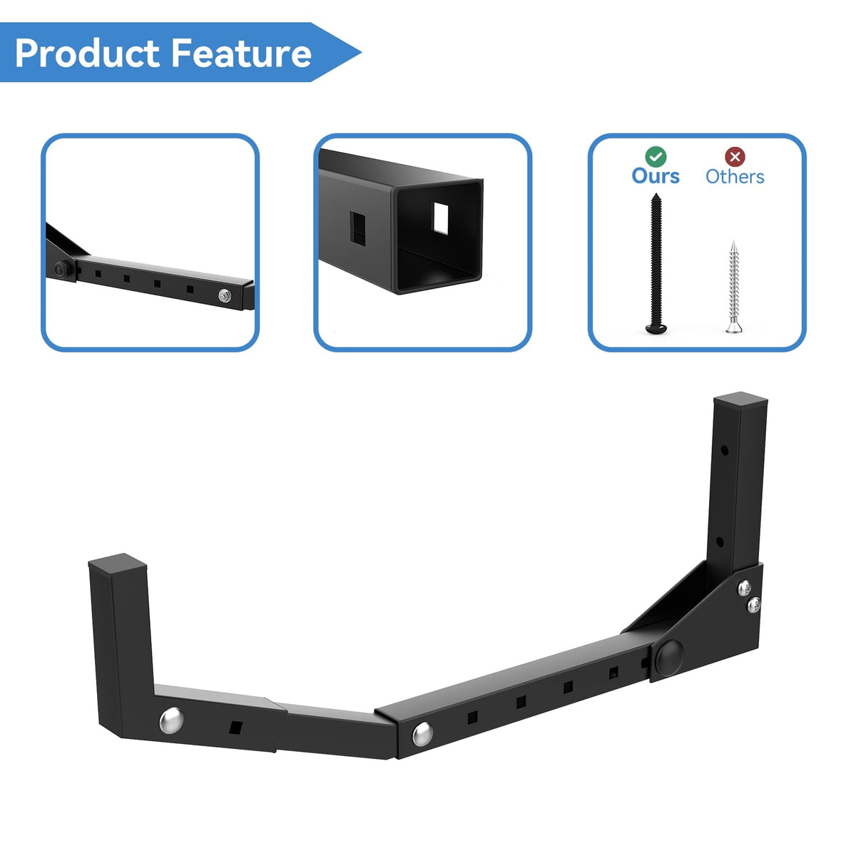 WALMANN Kayak Storage Rack, Wall Mount Kayak Hooks for Garage Kayak Wall Hangers for Kayak, Surfboard, Skiis, Snowboard, Paddle Board(2 Pairs for 2 Kayaks)