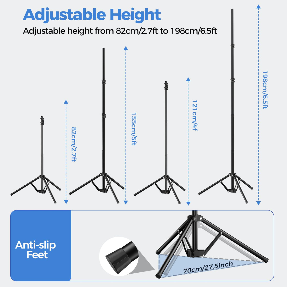 EMART Photo Backdrop with Stand Kit 6.5x5ft, Photography Black and White 2-in-1 Revisible Background Screen with Portable T-Shape Support and 5 Clamps for Video Recording Meeting Self Tape
