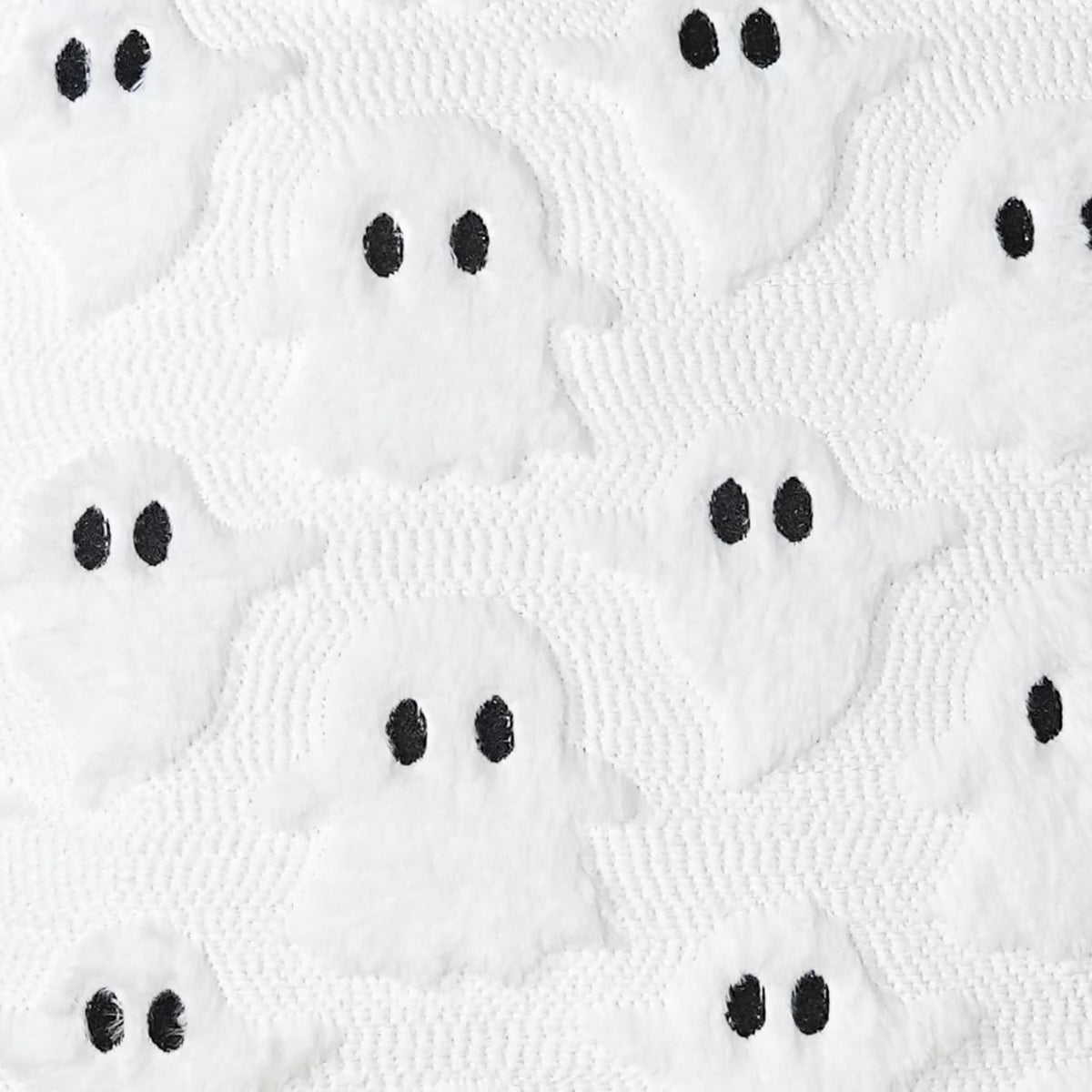 cygnus Halloween Ghost Pillow Covers 18x18 inch White Throw Pillow Covers for Couch Sofa Bedroom Livingroom Soft Plush Faux Fur Couch Pillows for Halloween Decoration
