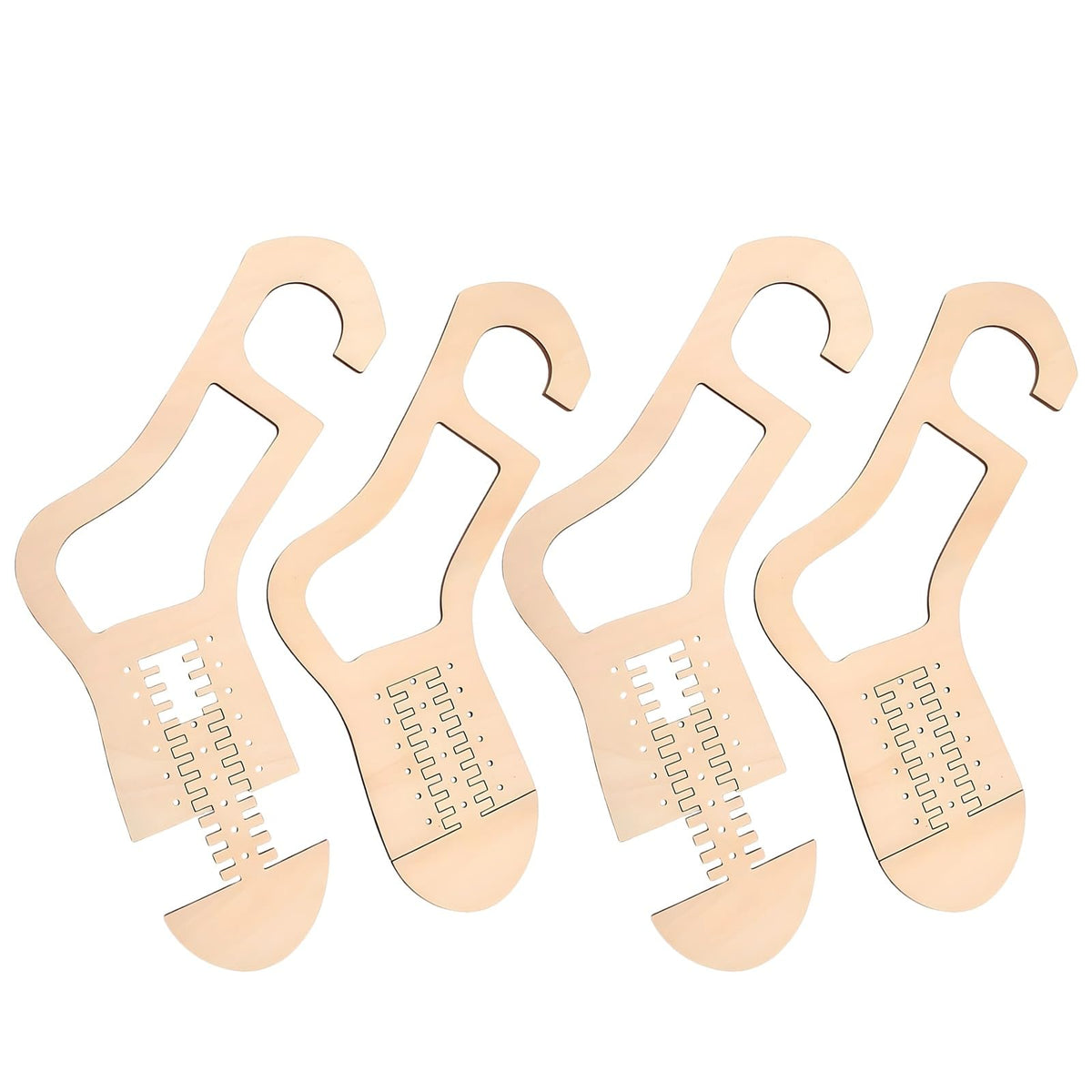 byepica 4pcs Sock blockers for Knitting, Adjustable Sock Stretcher, Wooden Stretcher Blocker for Knitting Sock Sizing Ruler Tool with Aesthetic Shape Design