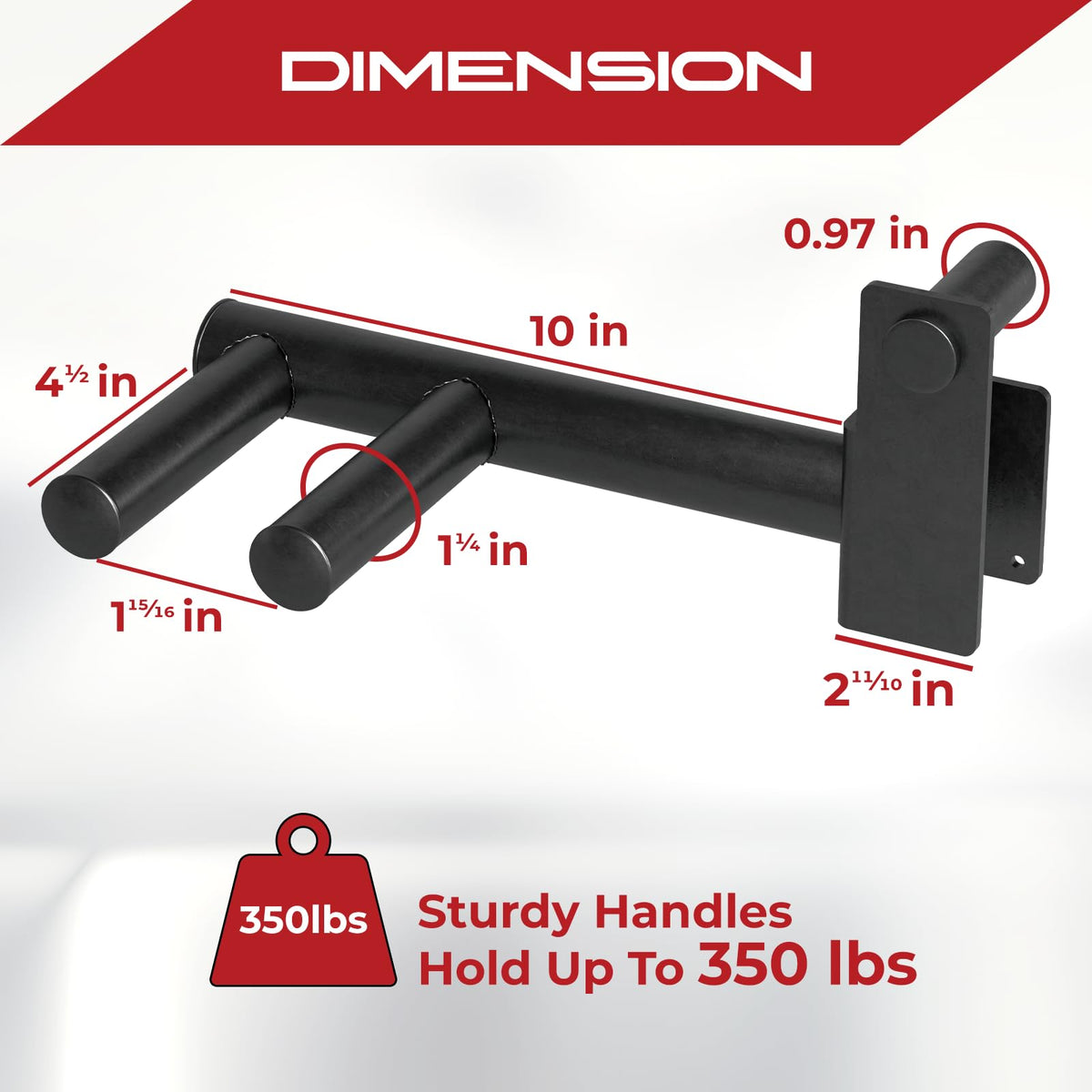 Yes4All 350 LBS Capacity - Dip Bars for 2x2 with 1" Hole Power Cage, Squat Rack Attachments - Narrow and Wide Grip Handles Dip Attachment for Dips, Pull Up, Push-up