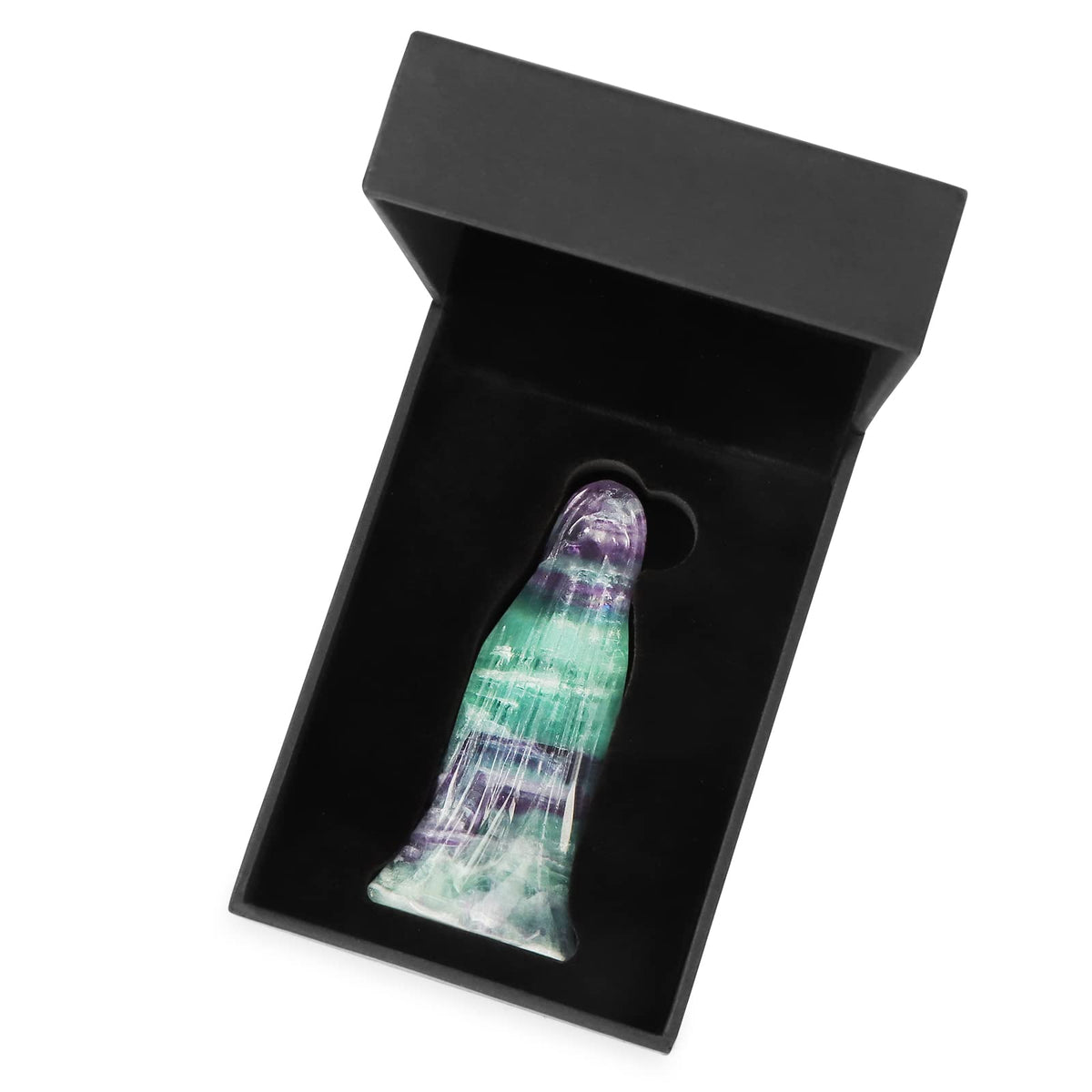 Artistone 3.0" Halloween Ghost Figurine Rainbow Fluorite Crystal Carving Gemstone Ghost Statue Carvings Collectible Sculpture for Carnival Party,Haunted House,Mantel Home