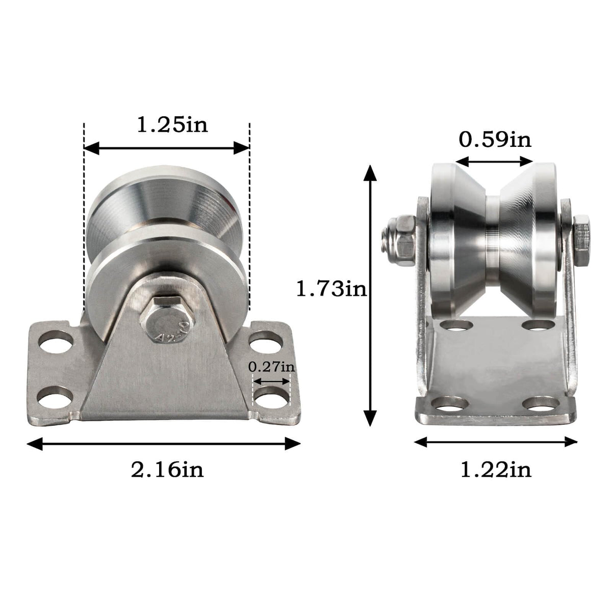 SHINICO 32mm Cable Pulley Wheel Wall Mount, Bearings Inside, V Style Stainless Steel Rope Pulley for Pulley System, Sliding Gate 1Pcs