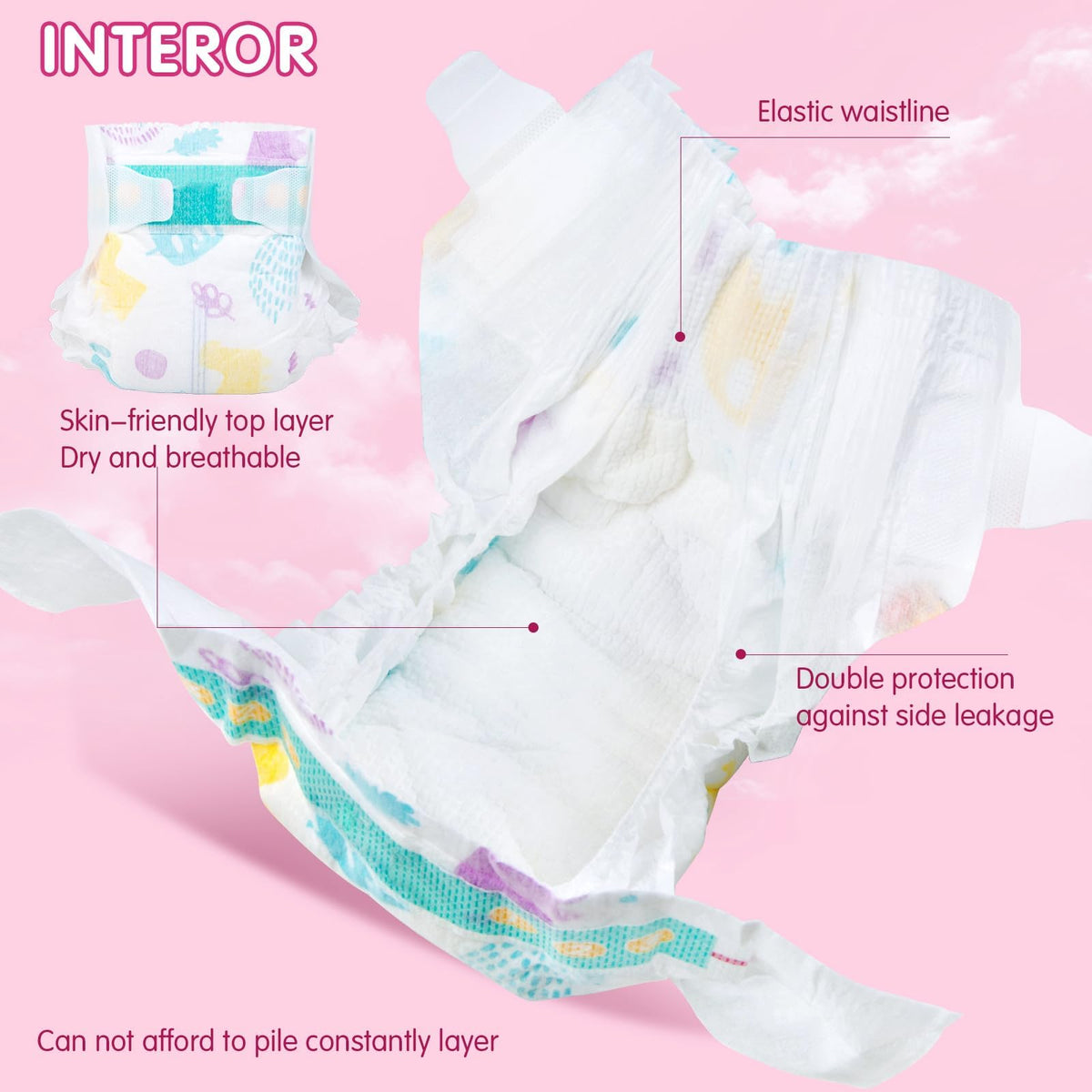 14 pcs Reborn Baby Doll Accessories with Feeding Set - Includes 10 Reborn Baby Doll Diaper , 2 Feeding Bottles and 2 Babydolls Pacifier Accessories