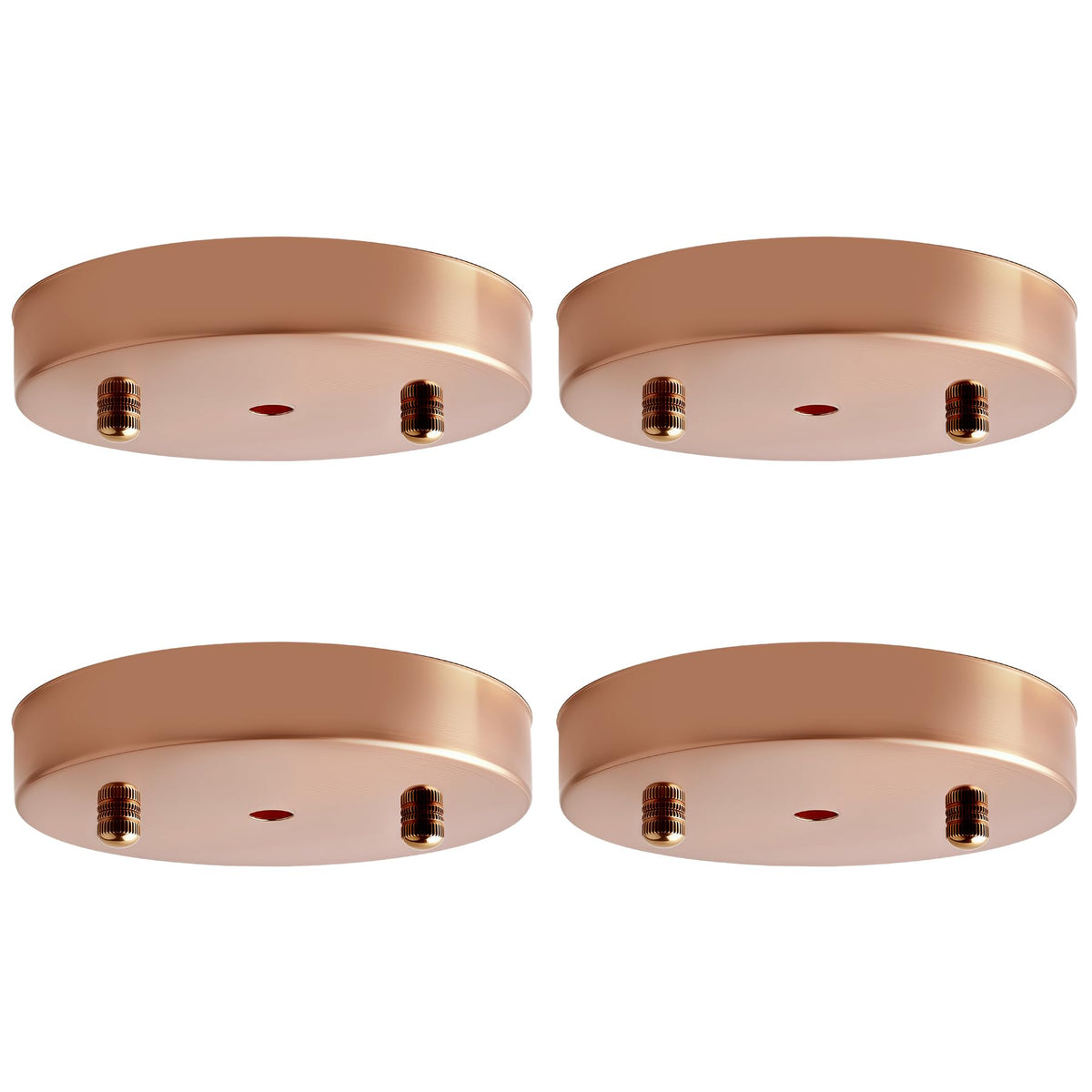 FOCMKEAS 4Pcs Chandelier Canopy Kit 4 Inches Ceiling Lighting Canopy, Vintage Chandelier Canopies with Hardware, Hanging Lamp Fixture Plate Base for Ceiling Pendant(Red Copper 100mm)