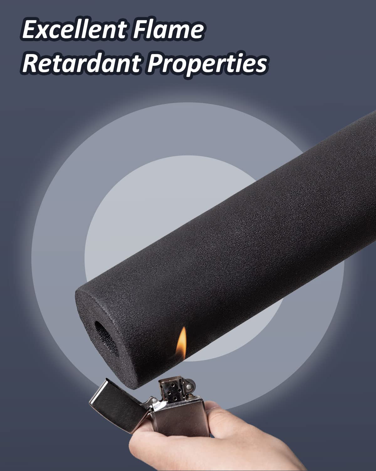 Pipe Insulation Foam Tube - Foam Tubing for AC Unit, Guitar Stands, Exercise Machine Handle and Roof Rack-19*9MM(3/4" ID X 3/8" TK-6Ft)