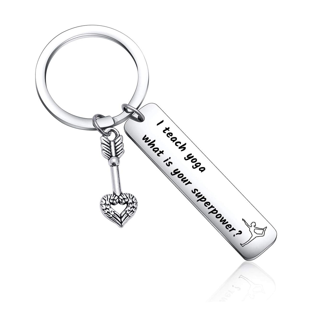 Keytells Yoga Teacher Instructor Keychain - Yoga Gifts For Women Yogini Jewelry, Meditation Gift For For Women Men - Yogi Keychain
