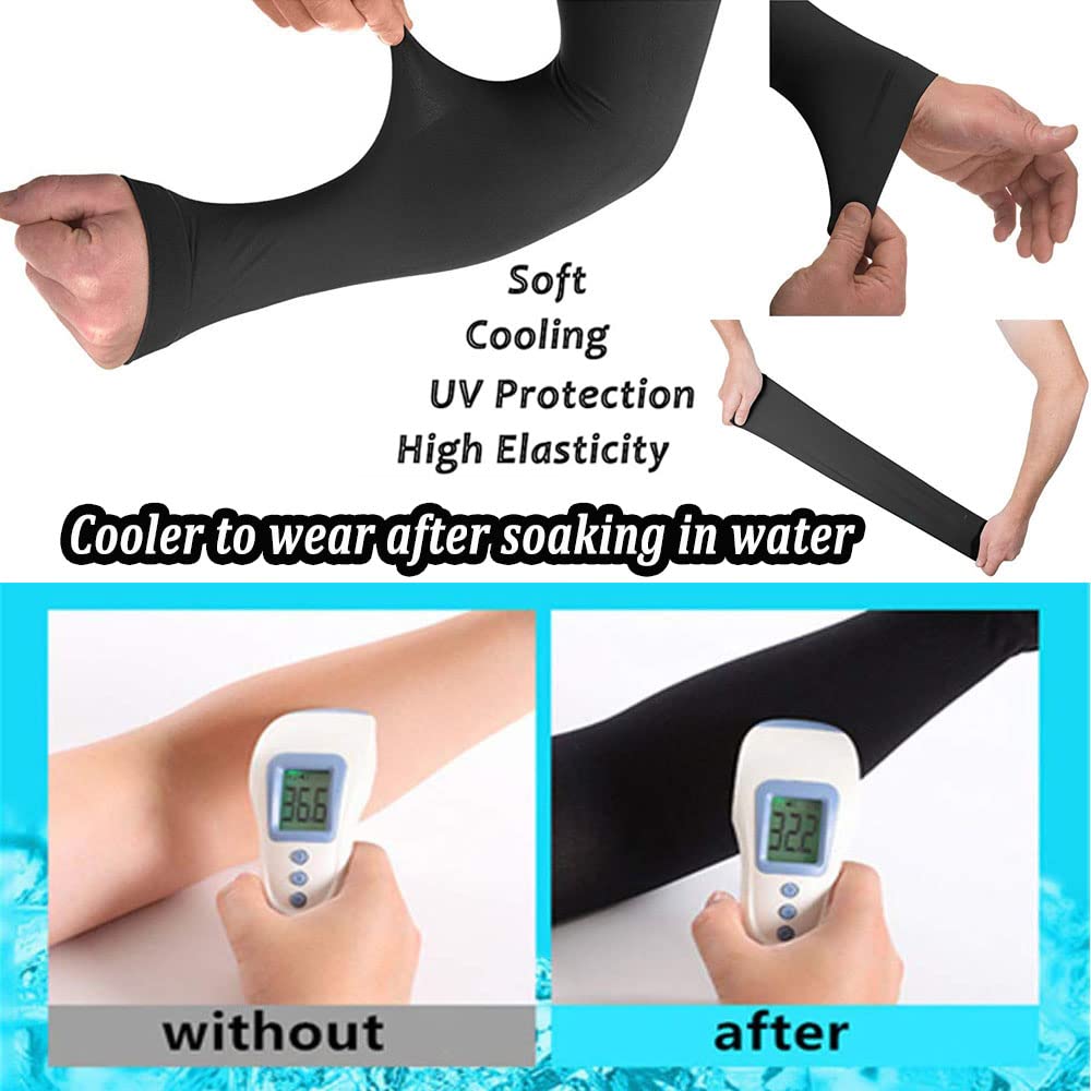 YQXCC 4 Pairs Arm Sleeves, Cooling UV Sun Protection Sports Compression Sleeves for Men Women, Golf Basketball