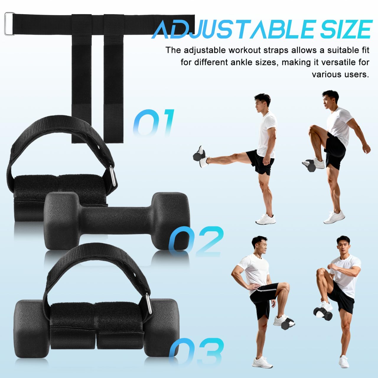 Toddmomy 2Pcs Dumbbell Foot Attachment Adjustable Ankle Straps Tibialis Trainer for Leg Strength Training Home Gym Workouts