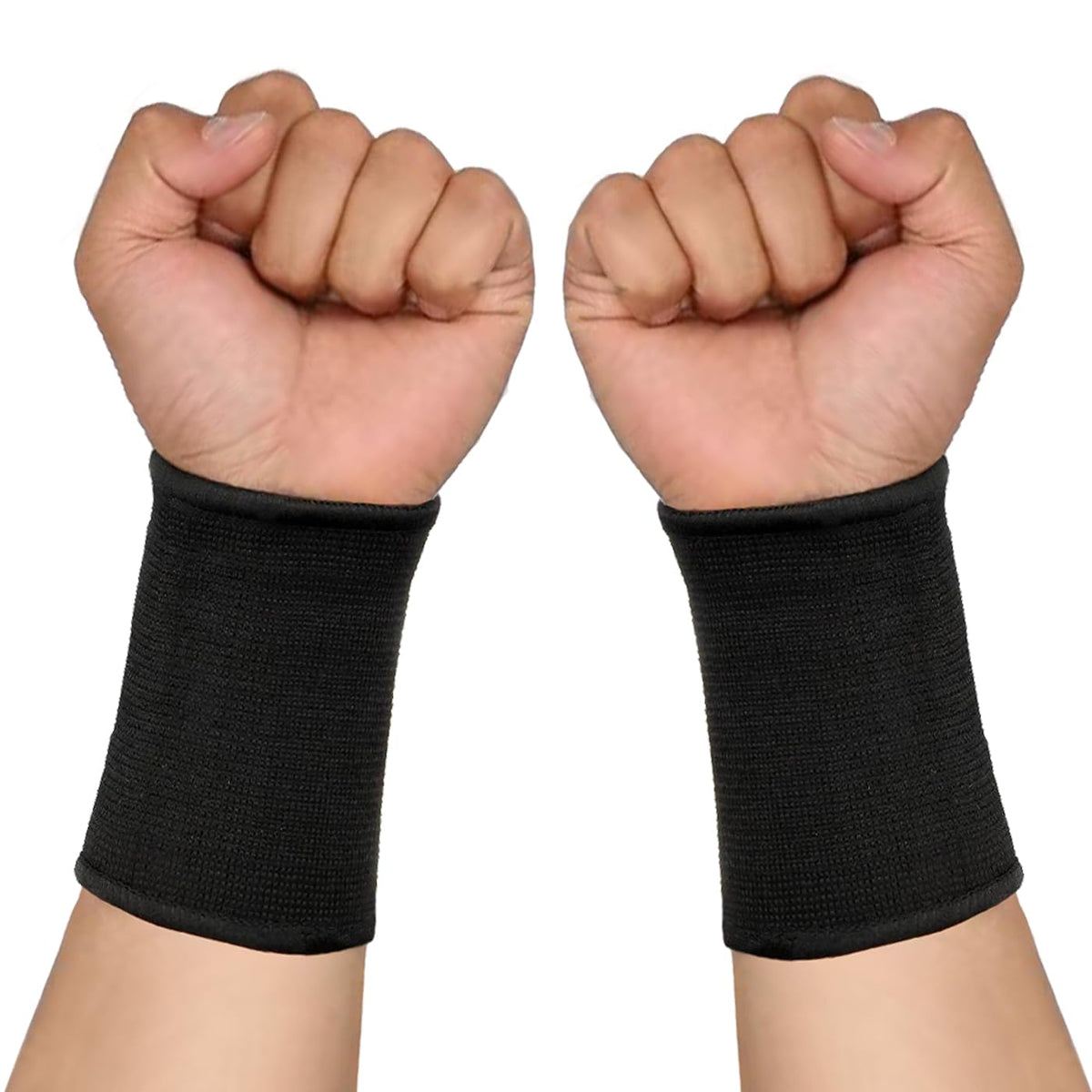 JUSDIQIR Wrist Compression Sleeve, Elastic Wrist Support Sleeve Wrist Braces, Carpal Tunnel Support Sleeve, for Women and Men Sport Fitness Workout (1, Black)