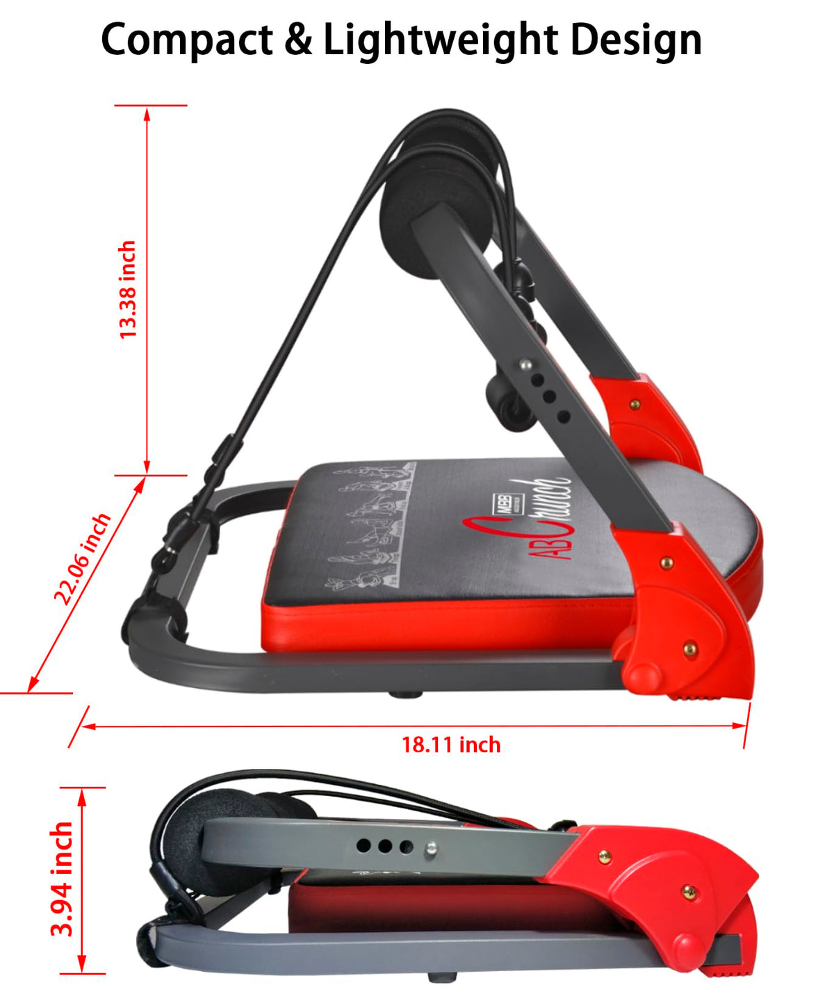 eHUPOO Ab Machine Workout Equipment,Whole Body Ab Workout Machine,Sit Up Exercise Equipment For Home, Strength & Abdominal Trainer With 3 Adjustable Resistance Levels and Bands.US Patented