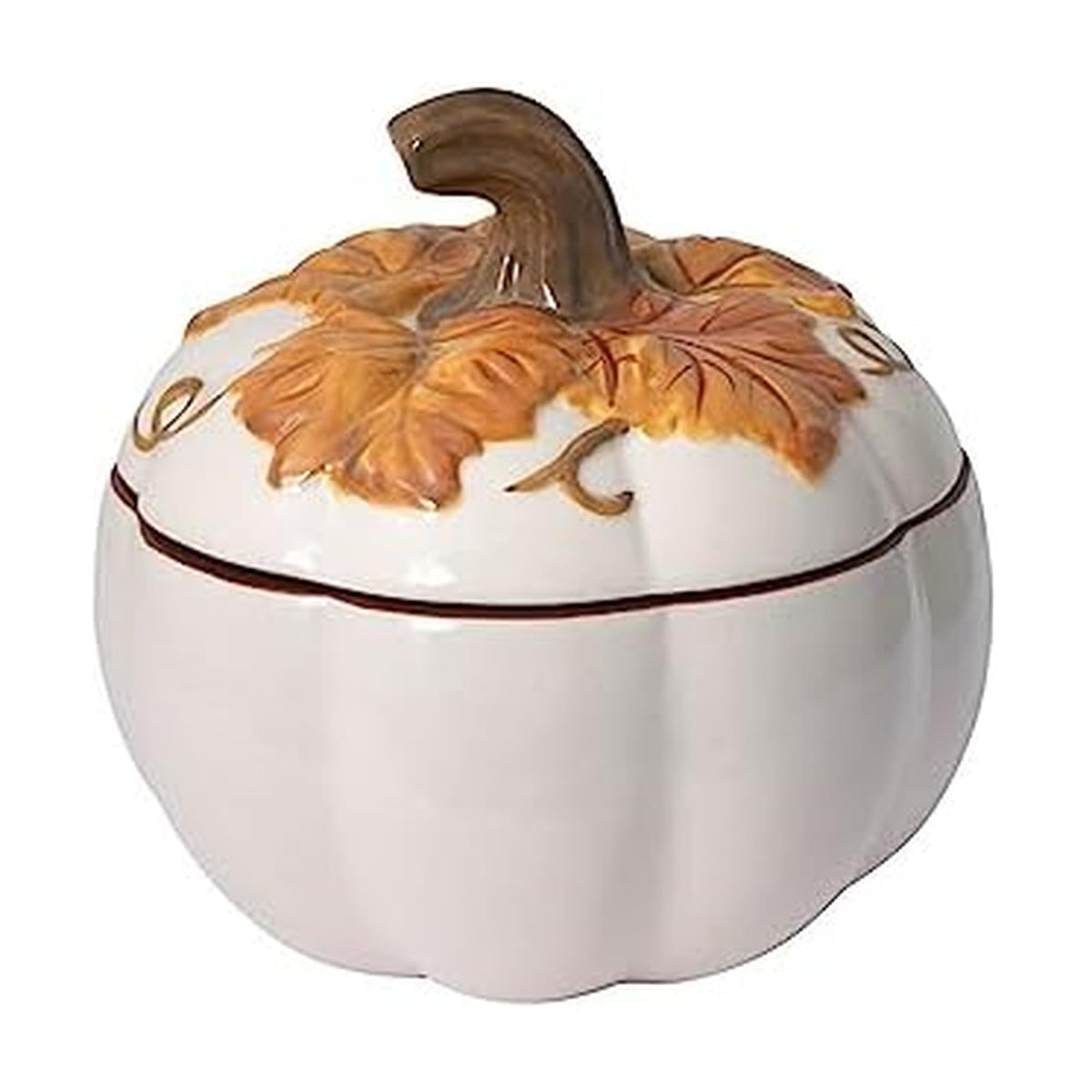 Pfaltzgraff Autumn Berry Covered Pumpkin Bowl, Holds 20 Ounces, Cream