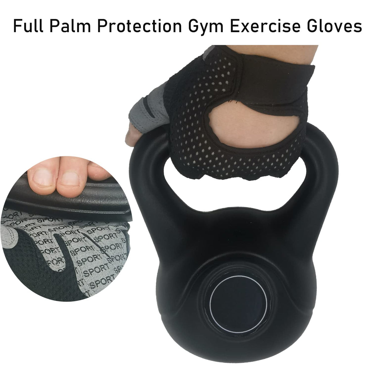 LJCUTE Workout Gloves for Men & Women, Fingerless Breathable & Full Palm Protection Gym Exercise Gloves for Weight Lifting, Fitness, Powerlifting, Cycling (Pink, Medium)