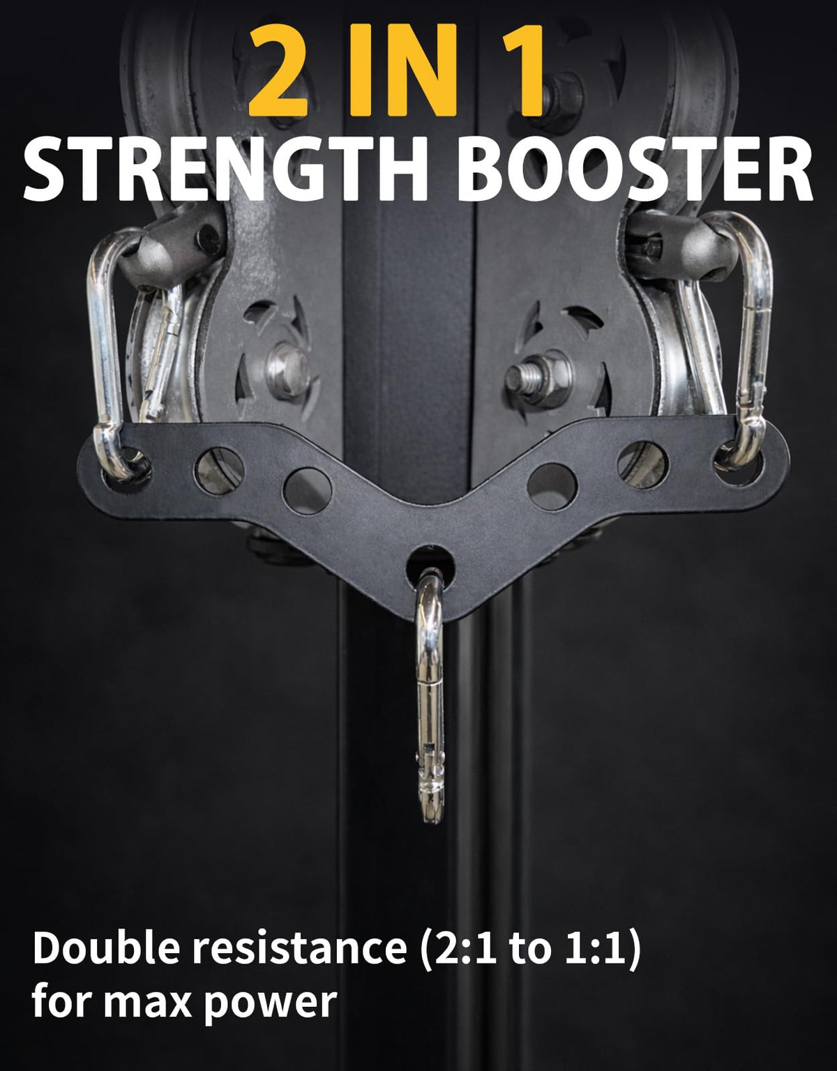 Fit4Fun 2 to 1 Cable Attachment Adapter,Adjustable LAT Pull Down Bar,Cable Machine Attachments for Gym-8 Inches