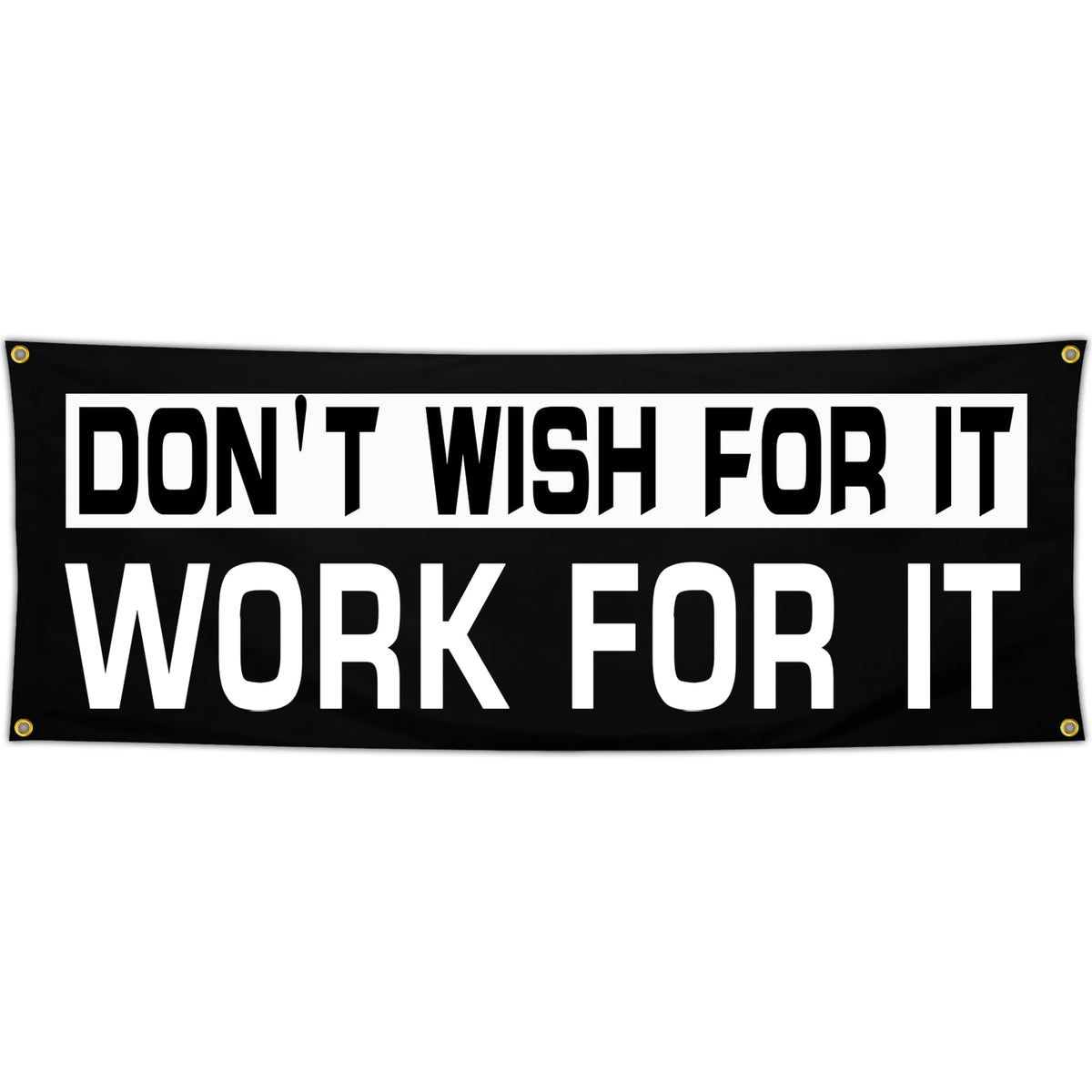 Bomtas Motivational Gym Posters Banners Flags for Home Gym Room Guys Office Bedroom Don't Wish for it Work for it Inspirational Flag Banner 24x72 Inch Motivation Wall Art Decor
