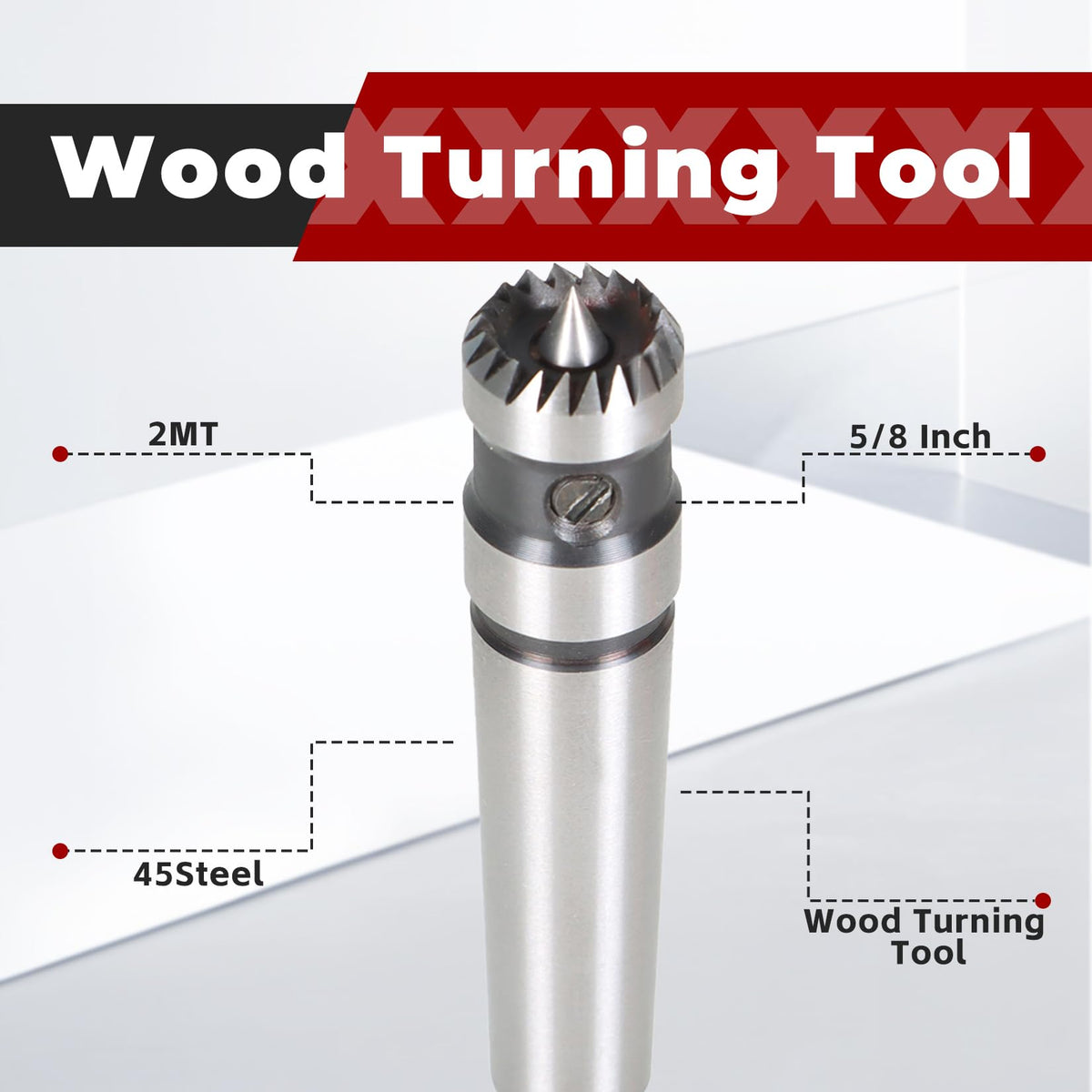 findmall 2MT Wood Turning Tool with 5/8 Inch Super Wood Lathe Drive Center for Wood and Metalworking Lathe Drive Center