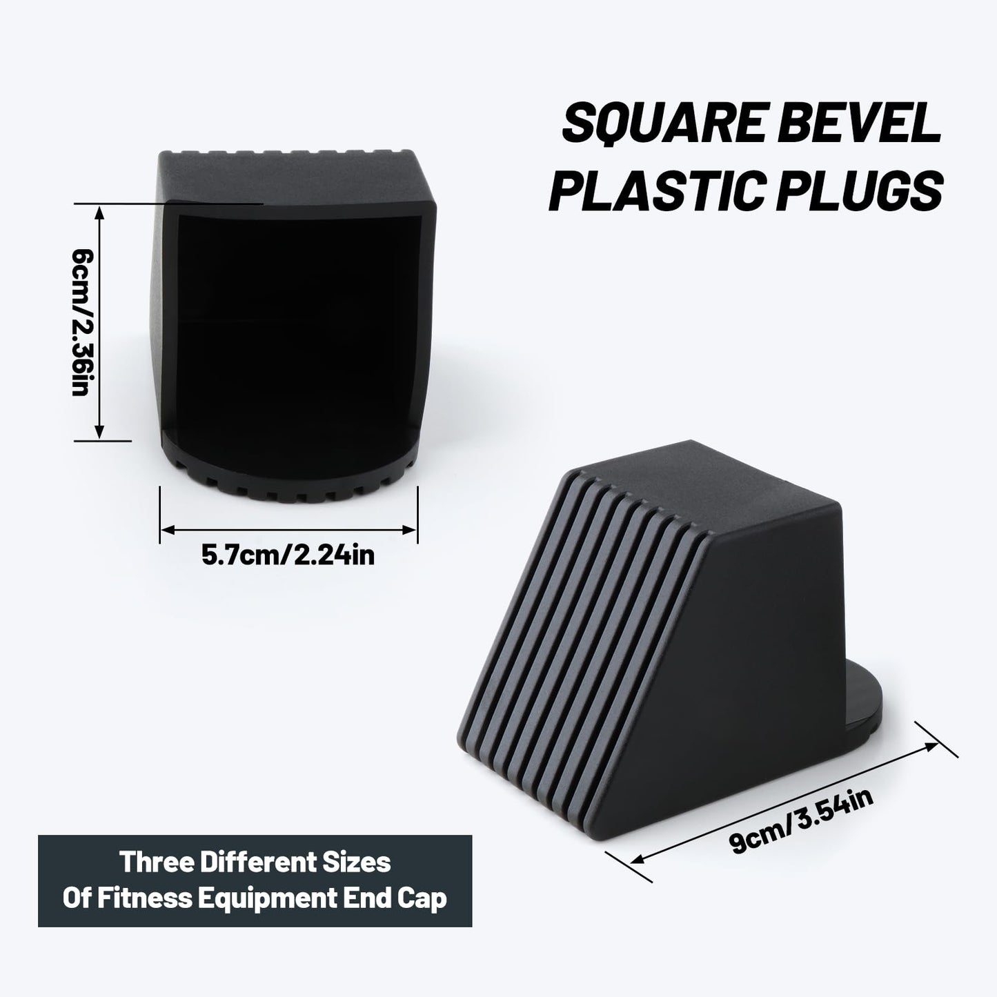 SM SunniMix 2X Gym Equipment Square End Cap Gym Fitness Equipment Accessories Rubber End Caps Foot Cover Protectors Square End Cover, 50x50mm