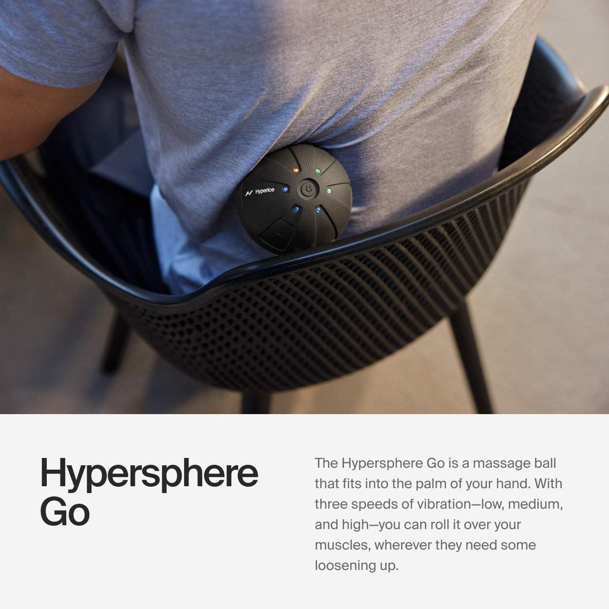 Hyperice Hypersphere Go - Vibrating Massage Ball for Muscle Recovery, Myofascial Release and Soreness Relief - Portable Fitness Massager, Perfect for use at the Gym, or at Home