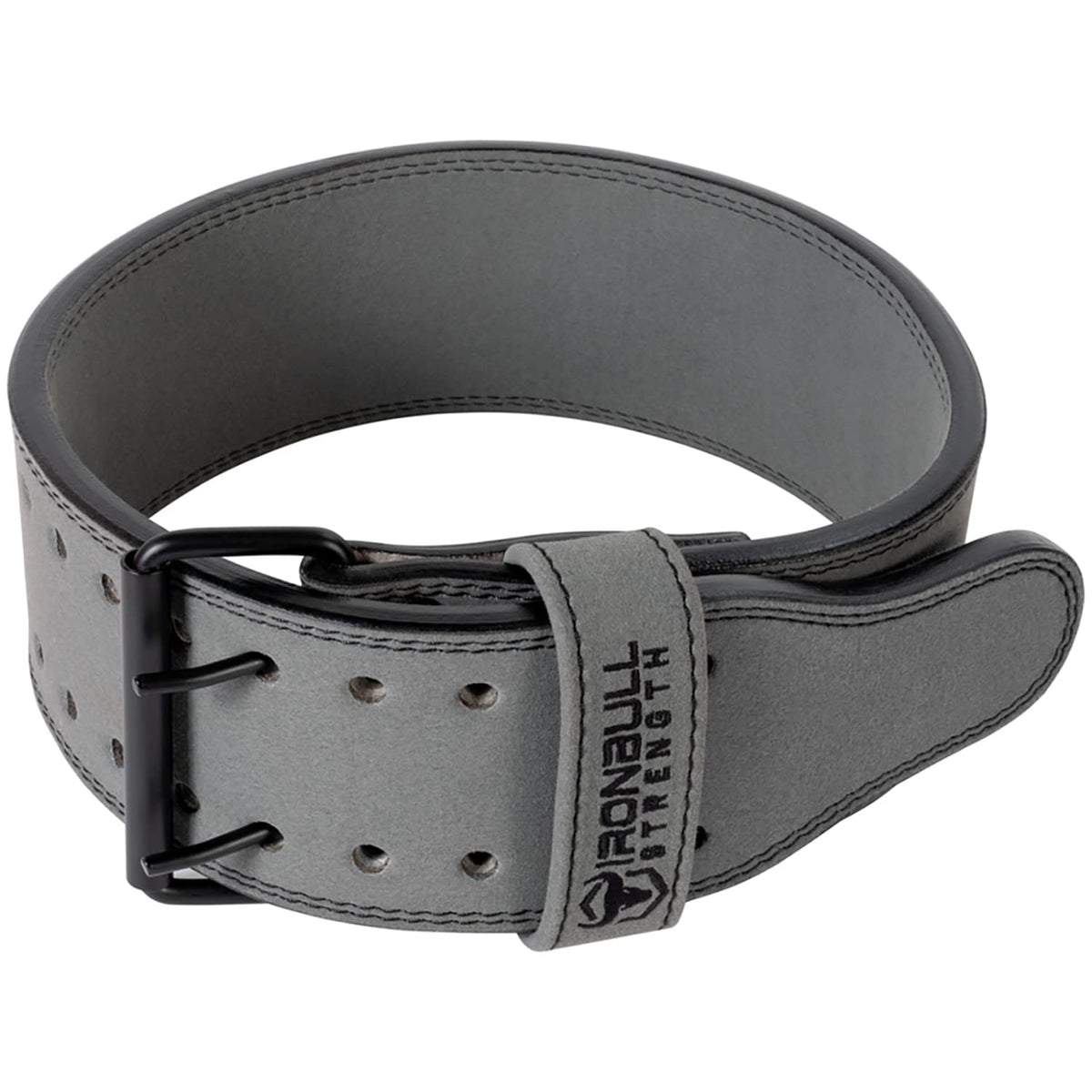 Powerlifting Belt - IPF Approved – Weight Lifting Belt 10mm - Prong Weightlifting Belt for Squats, Deadlift, and Bench Press – Lifting Belt Leather 4in for Men and Women – Back Brace for Gym, Workout, Strength Training, Strongmen & Power Lift (Grey, Large