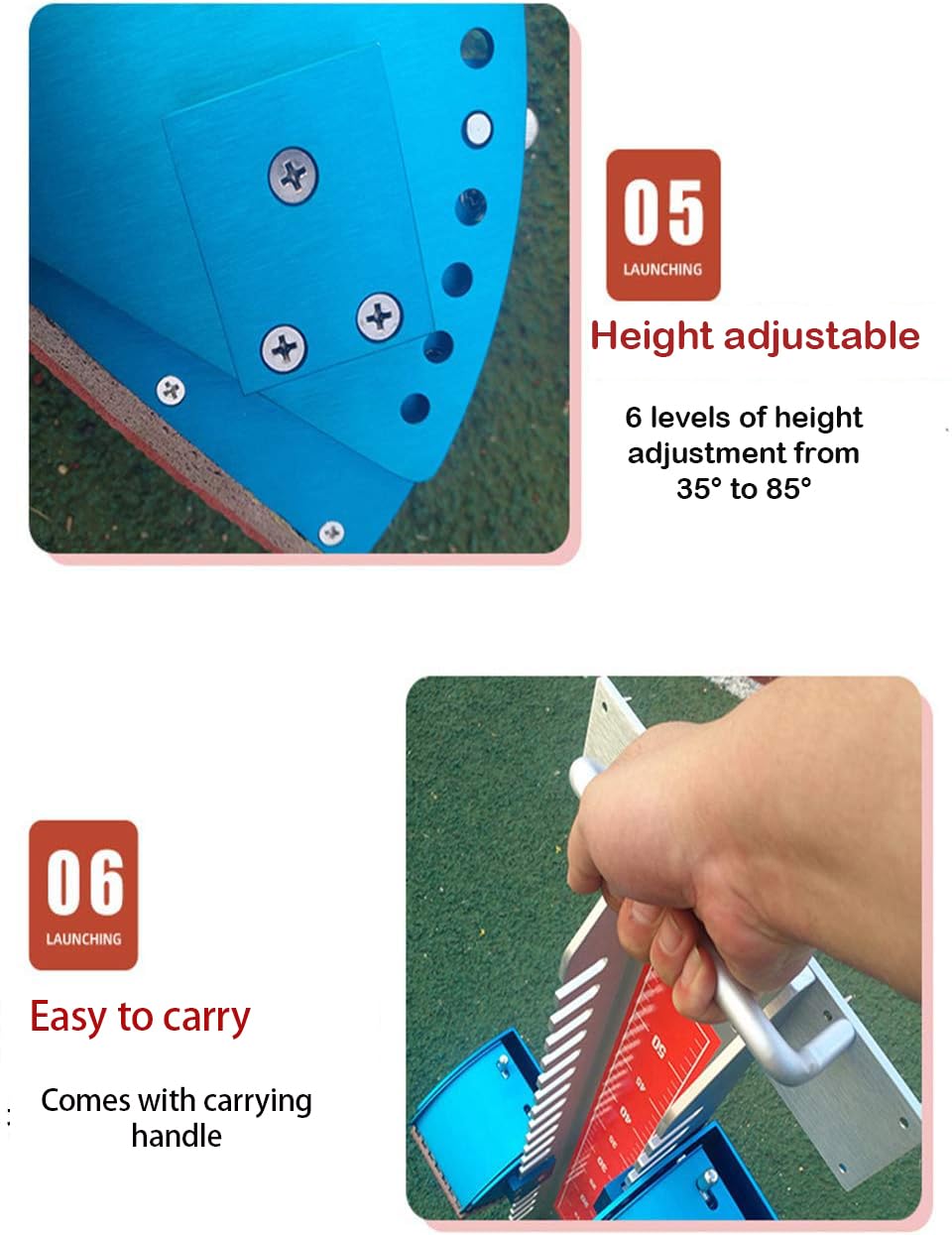 25" Starting Blocks Track and Field Heavy Duty Without the Heavy Start Sprint Pedal 6 Angles adjustablesuitable for Track and Field Sports Aluminum Alloy Starting Blocks