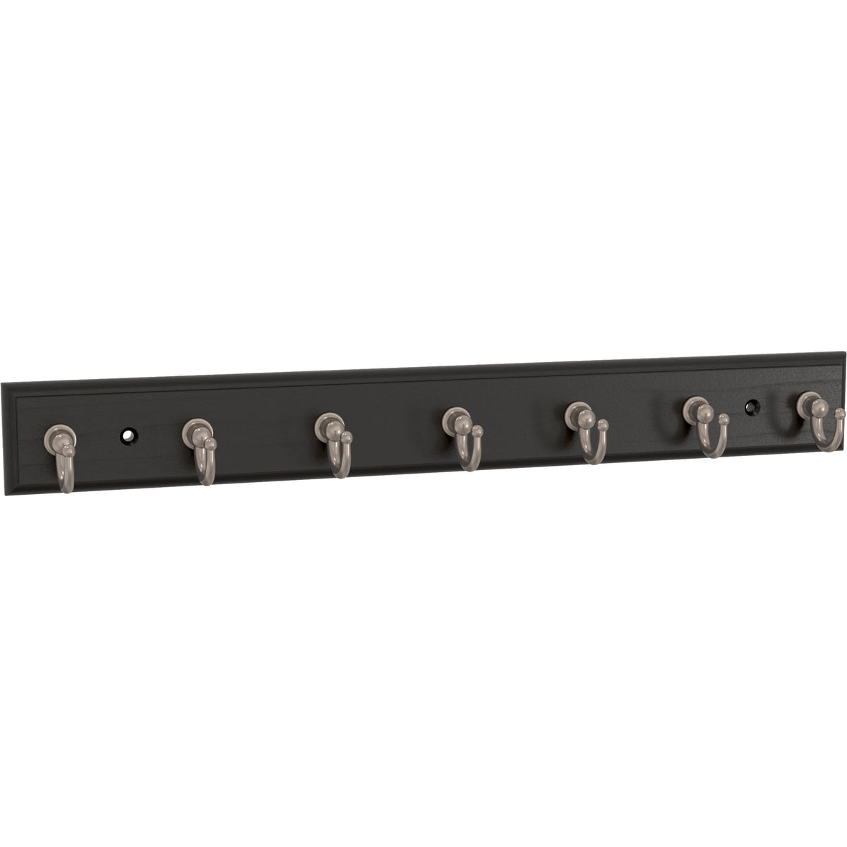 Franklin Brass Key Tidy (1-Pack) Matte Black Key Holder 14' Wall Mount Small Item Rack 7 Hooks for Wall, Hallway, Entry Keychain Rail Organizer B46712K-218-R