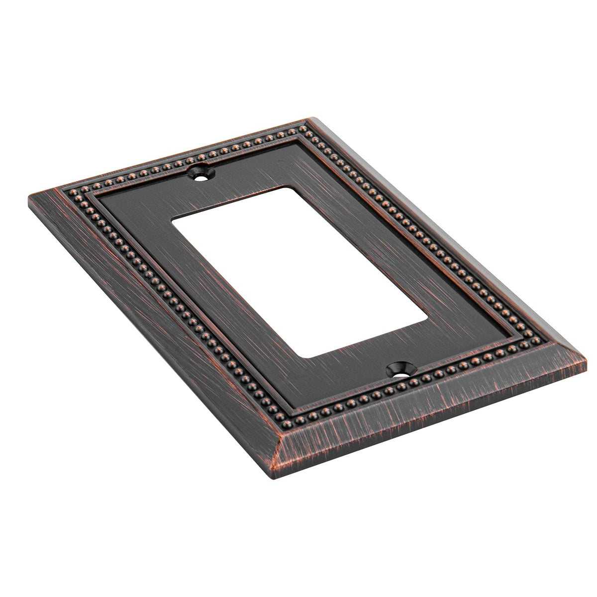 Henne Bery Sunken Pearls Heavy Duty Decorative Wall Plate Switch Plate Outlet Cover (Single Decorator, 2 Pack, Aged Bronze)